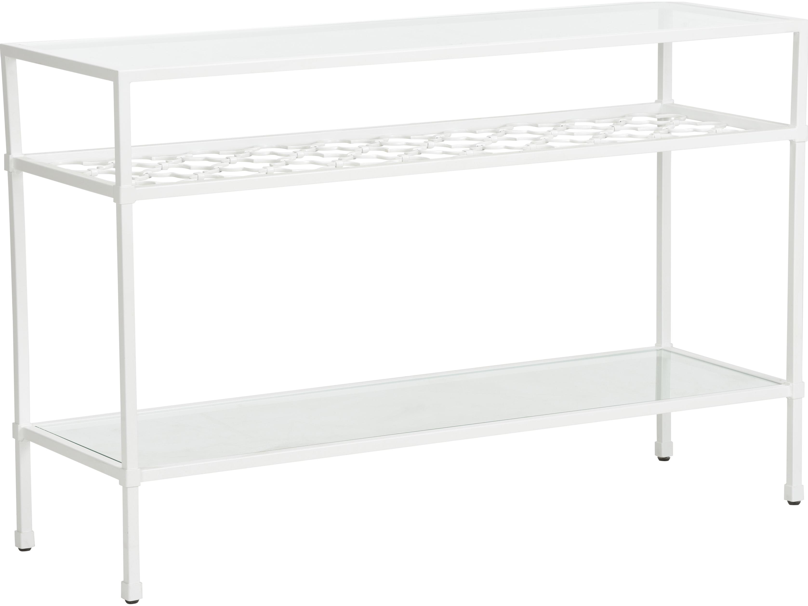 Chelsea House Bill Cain Rectangular Metal White Cream Console Table