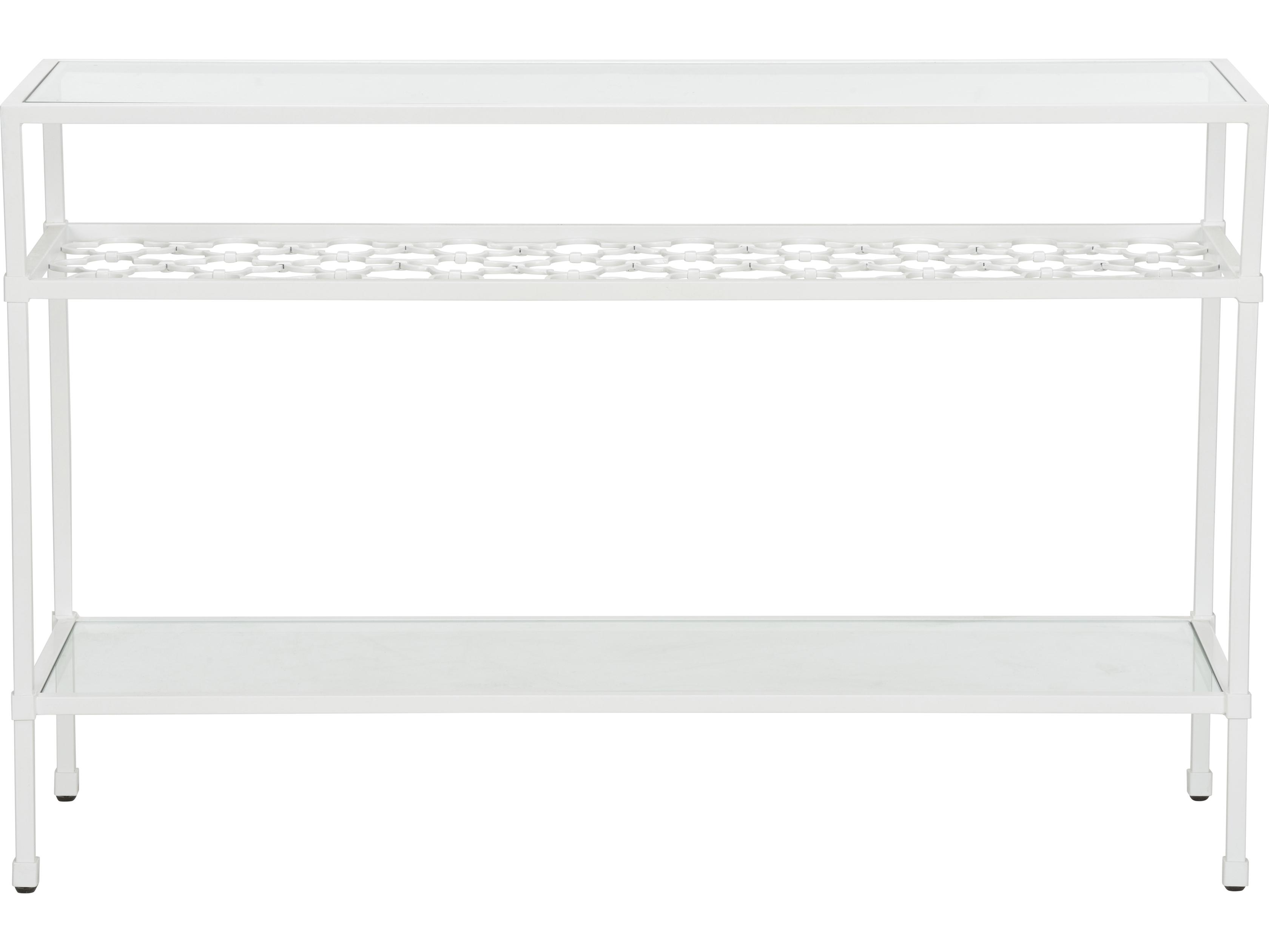 Chelsea House Bill Cain Rectangular Metal White Cream Console Table