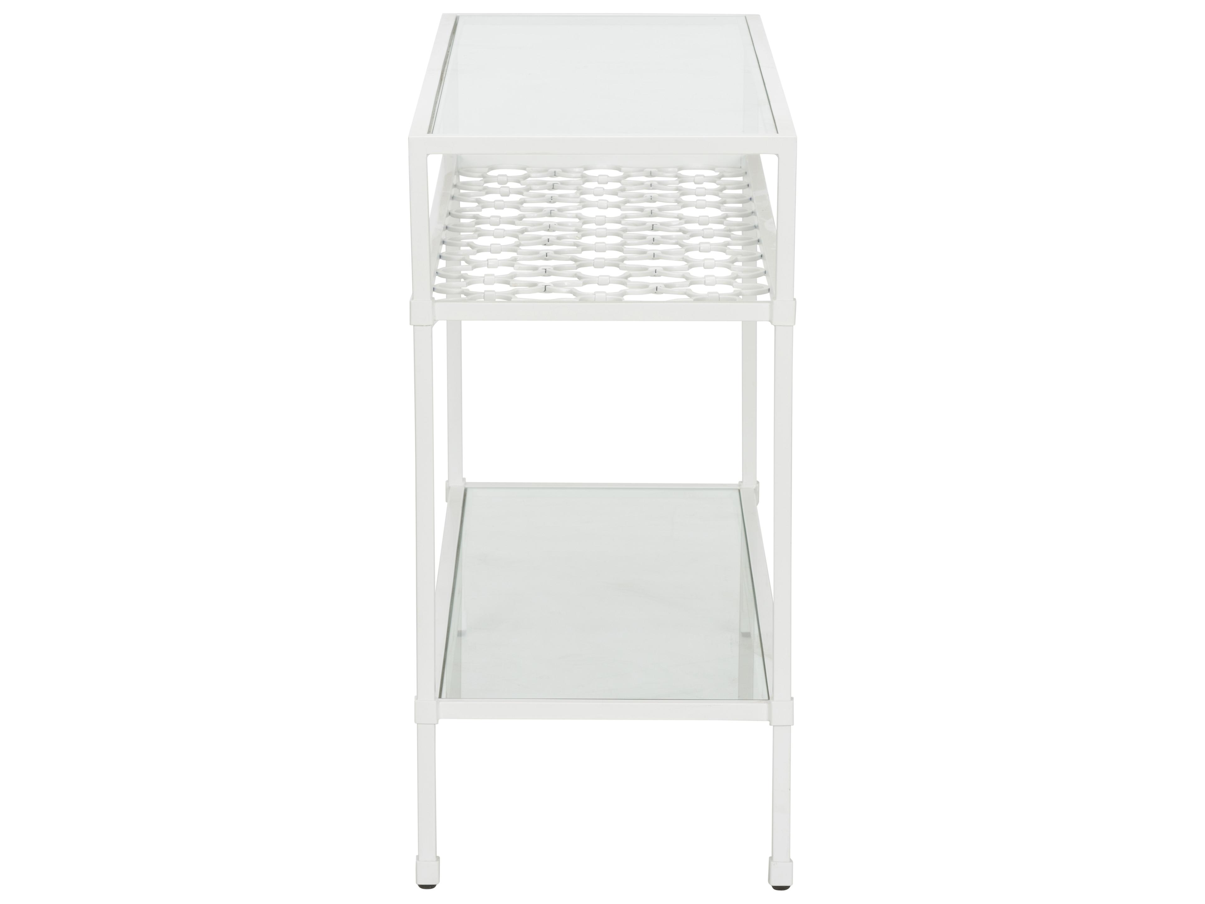 Chelsea House Bill Cain Rectangular Metal White Cream Console Table