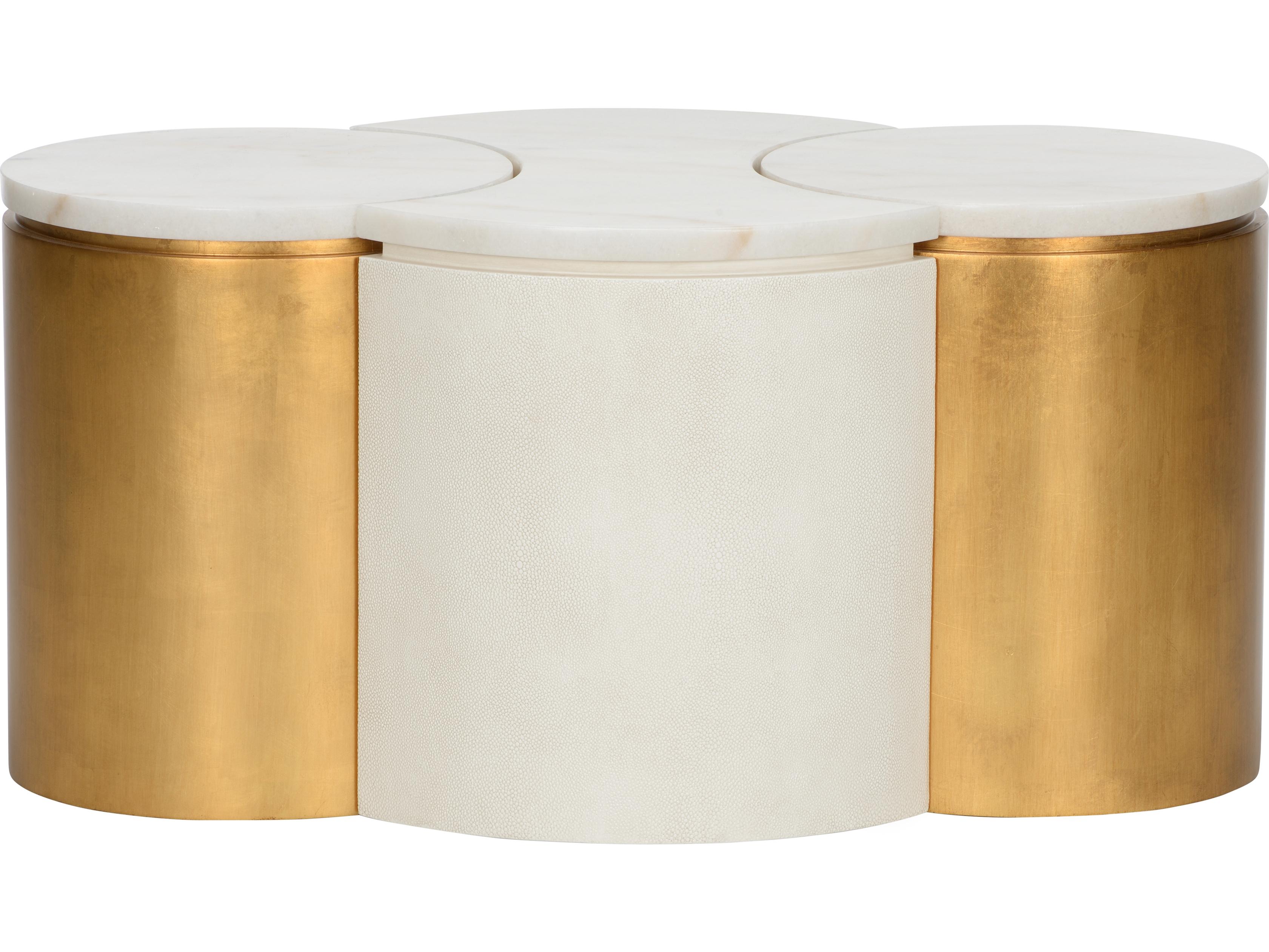 Chelsea House Bradshaw Orrell Marble White Cream Gold Coffee Table Set