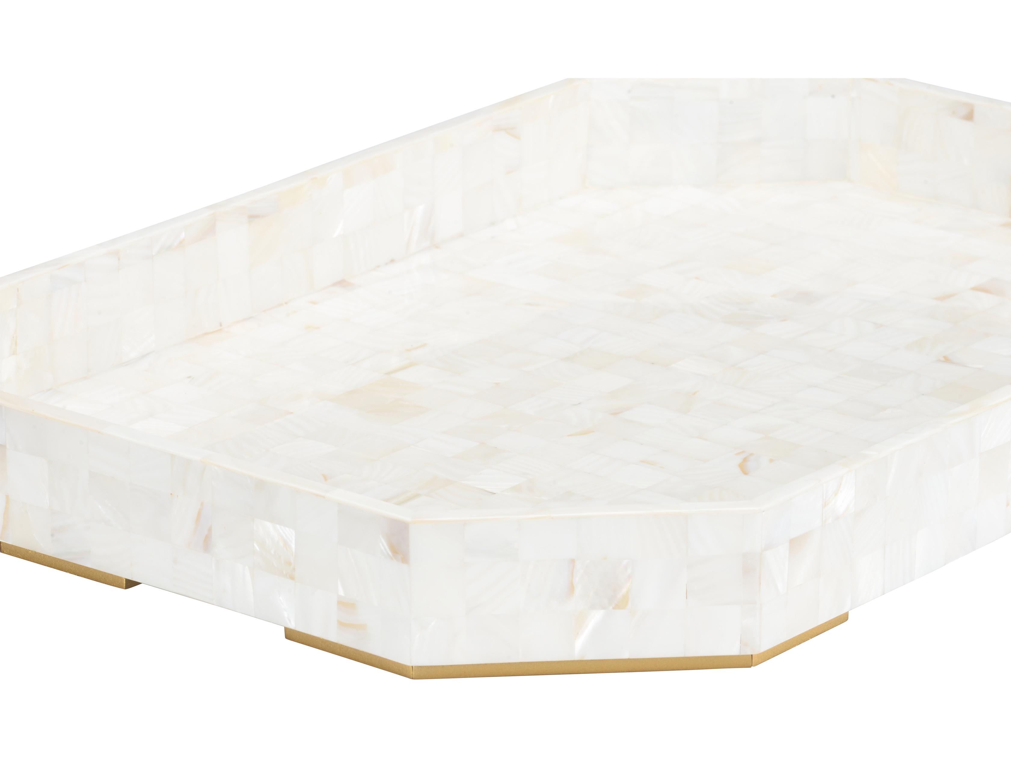 Chelsea House Elizabeth Wicker Dasanti White Cream Serving Tray