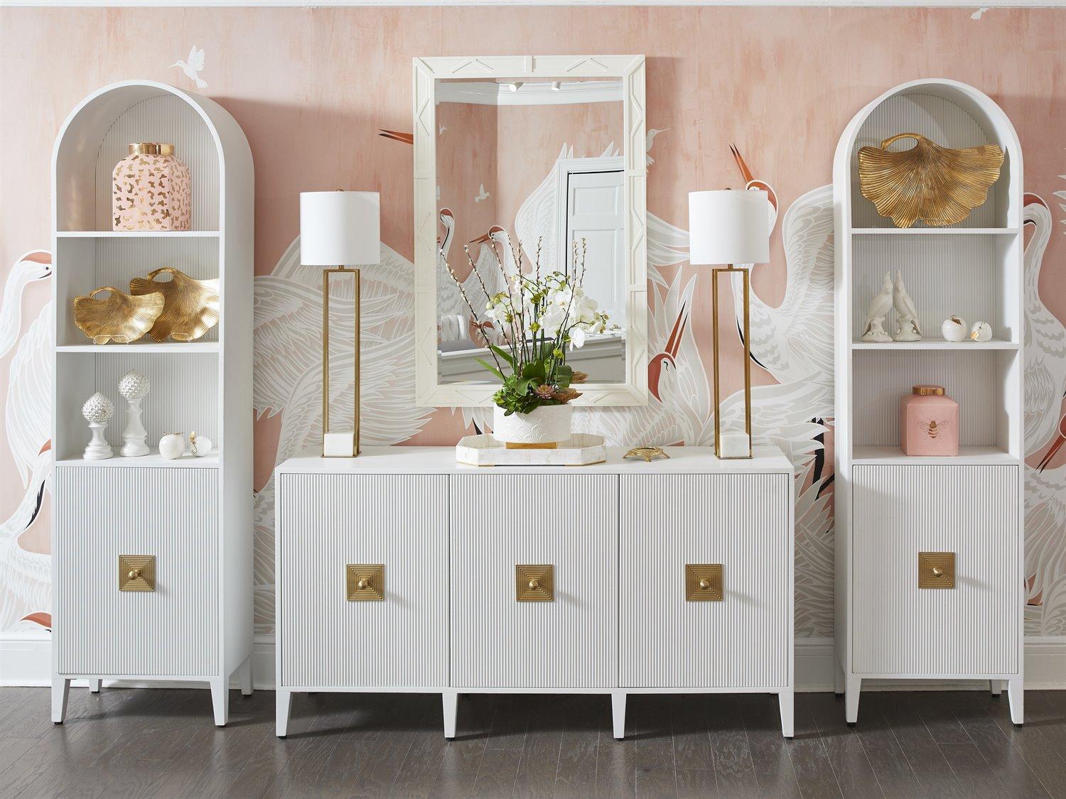 Chelsea House Elizabeth Wicker Dasanti White Cream Serving Tray