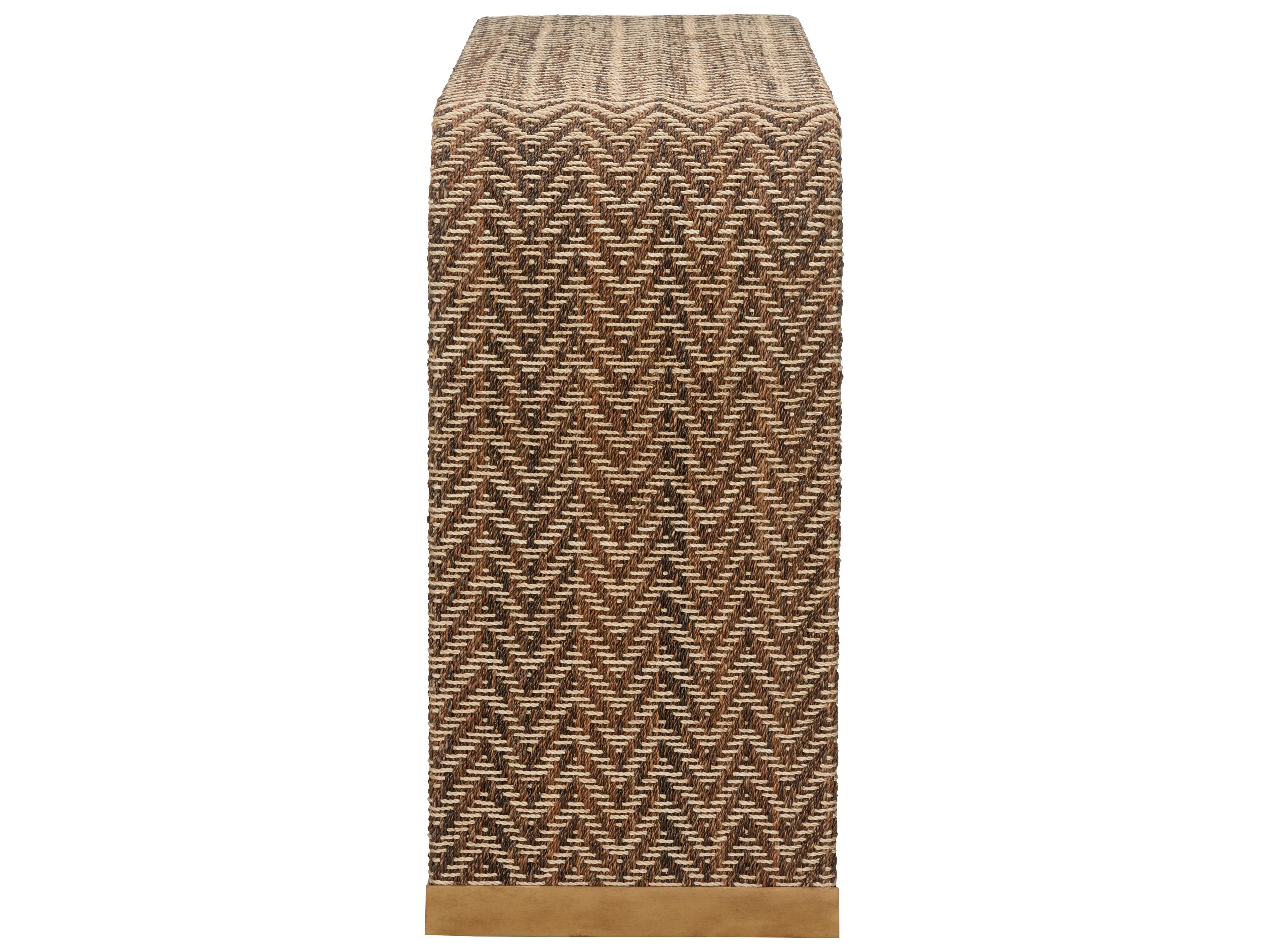 Chelsea House Bill Cain Rectangular Brown Gold Console Table