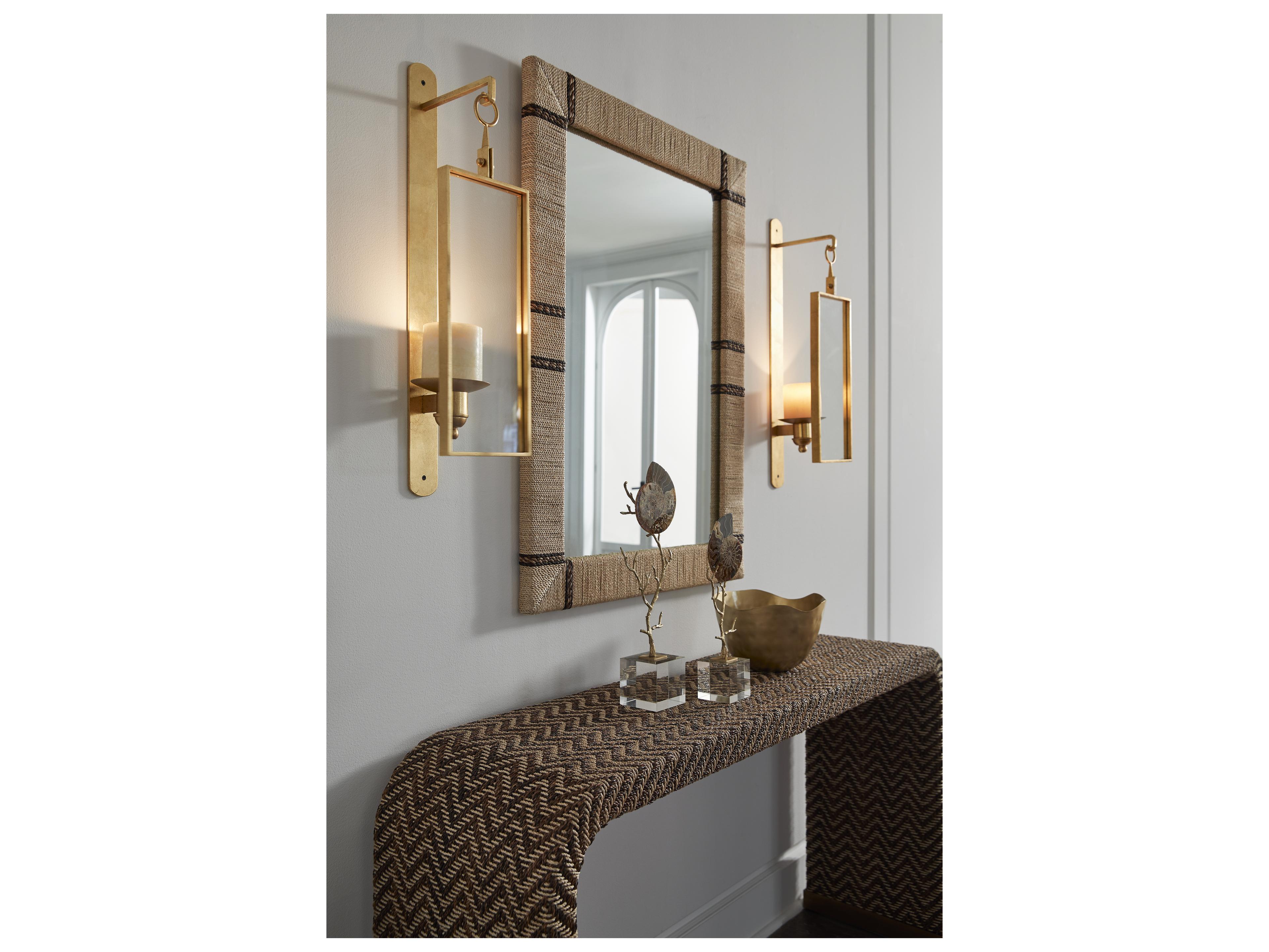 Chelsea House Bill Cain Rectangular Brown Gold Console Table