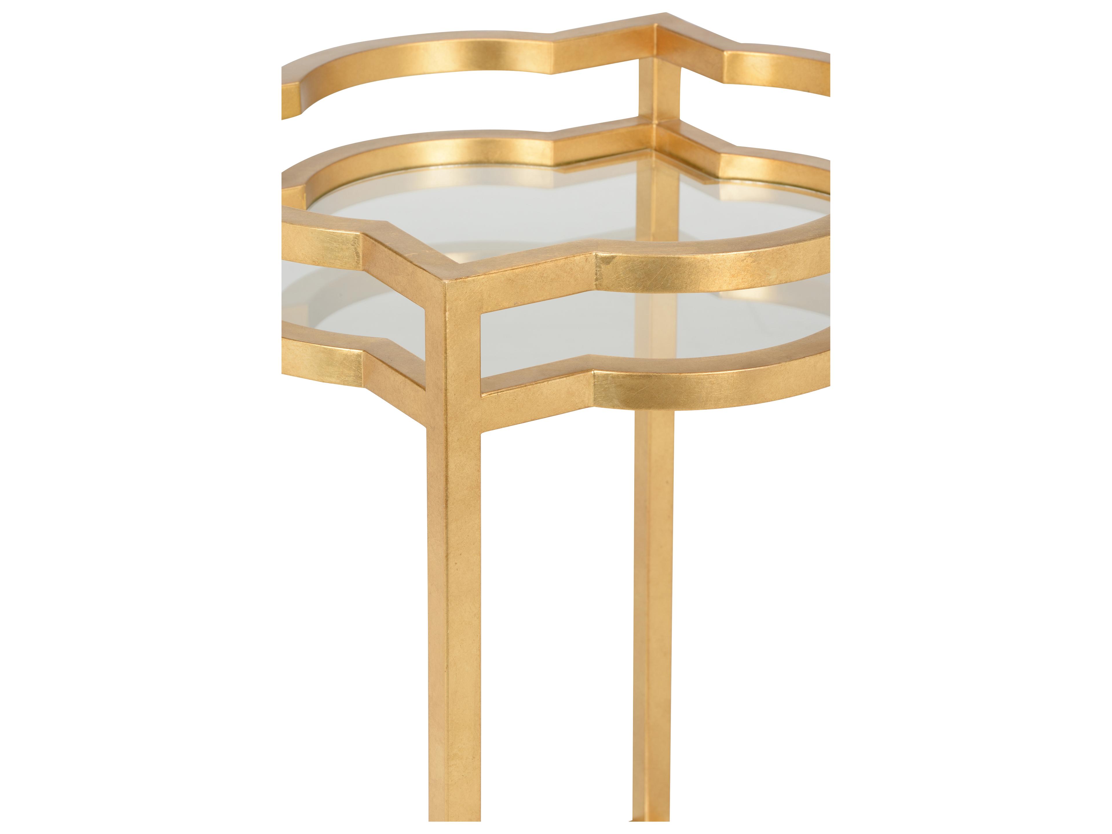 Chelsea House Lisa Kahn Glass Gold Bar Cart