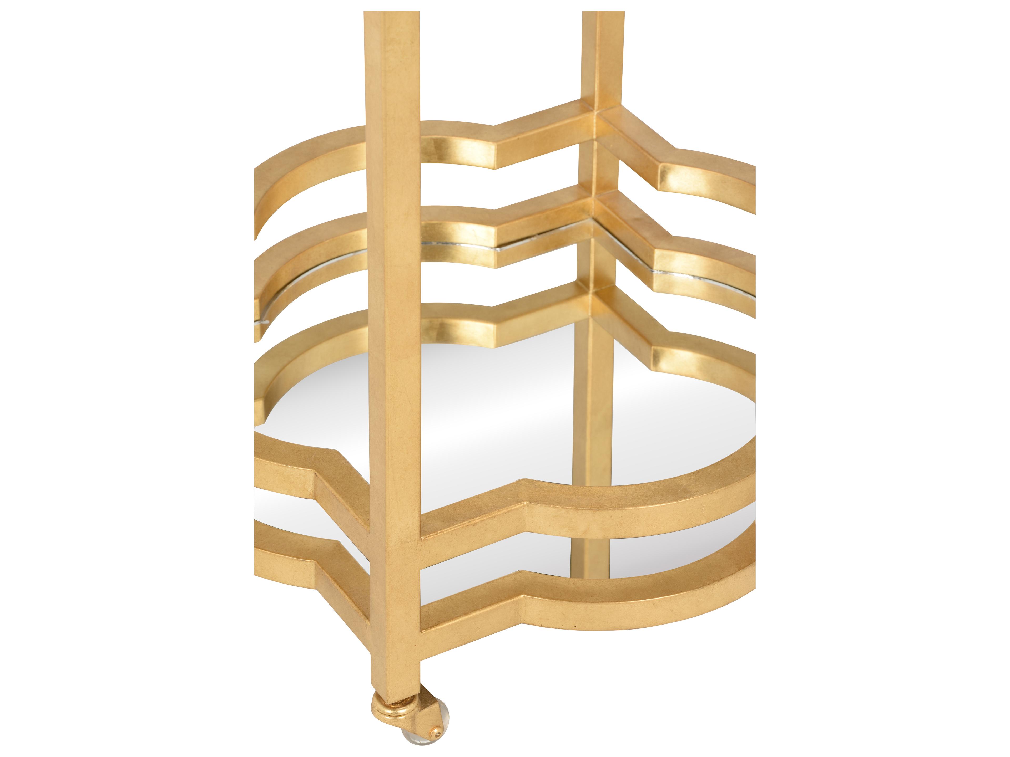 Chelsea House Lisa Kahn Glass Gold Bar Cart