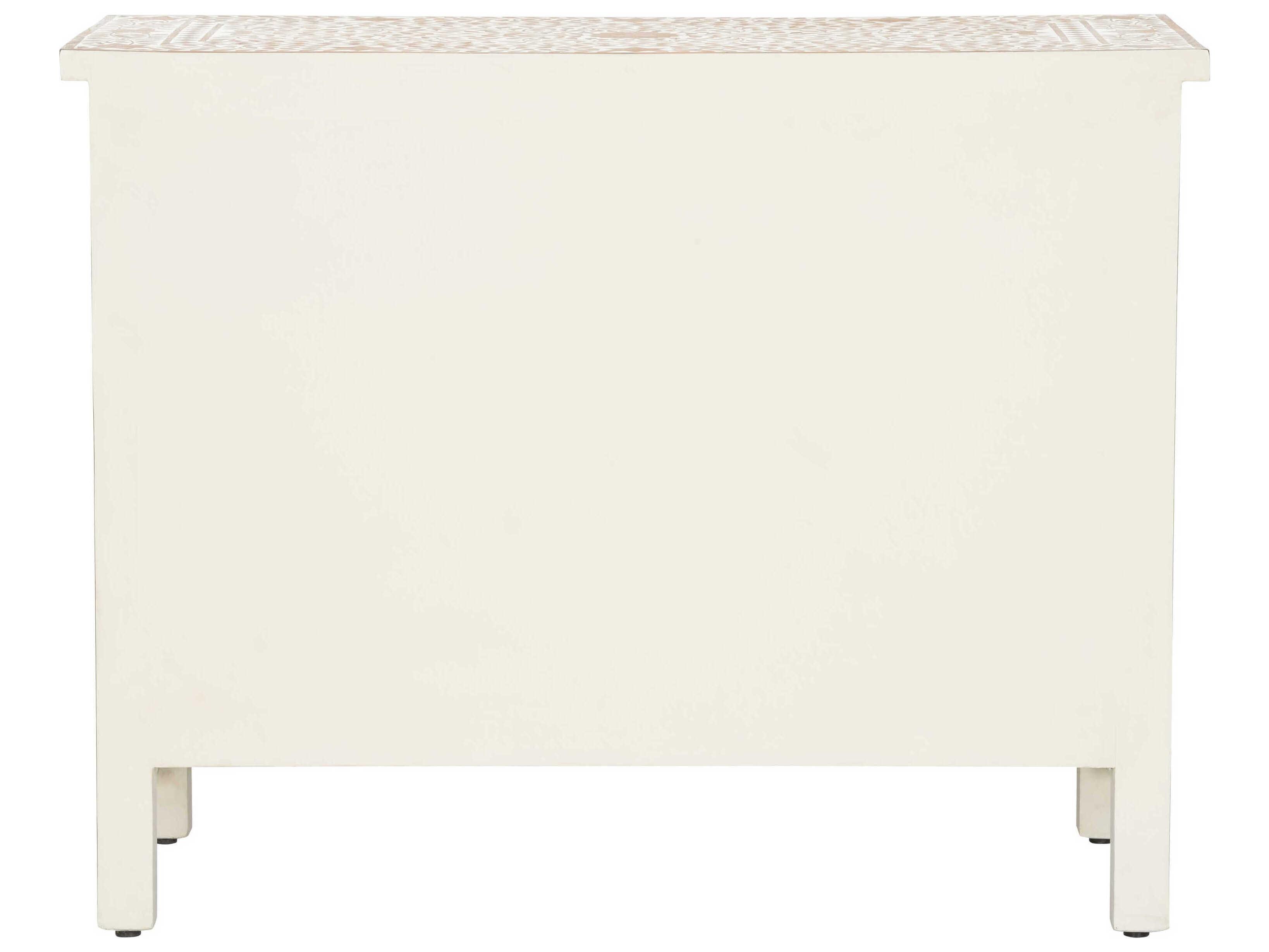 Chelsea House Zara Brown White Teak Wood Accent Chest