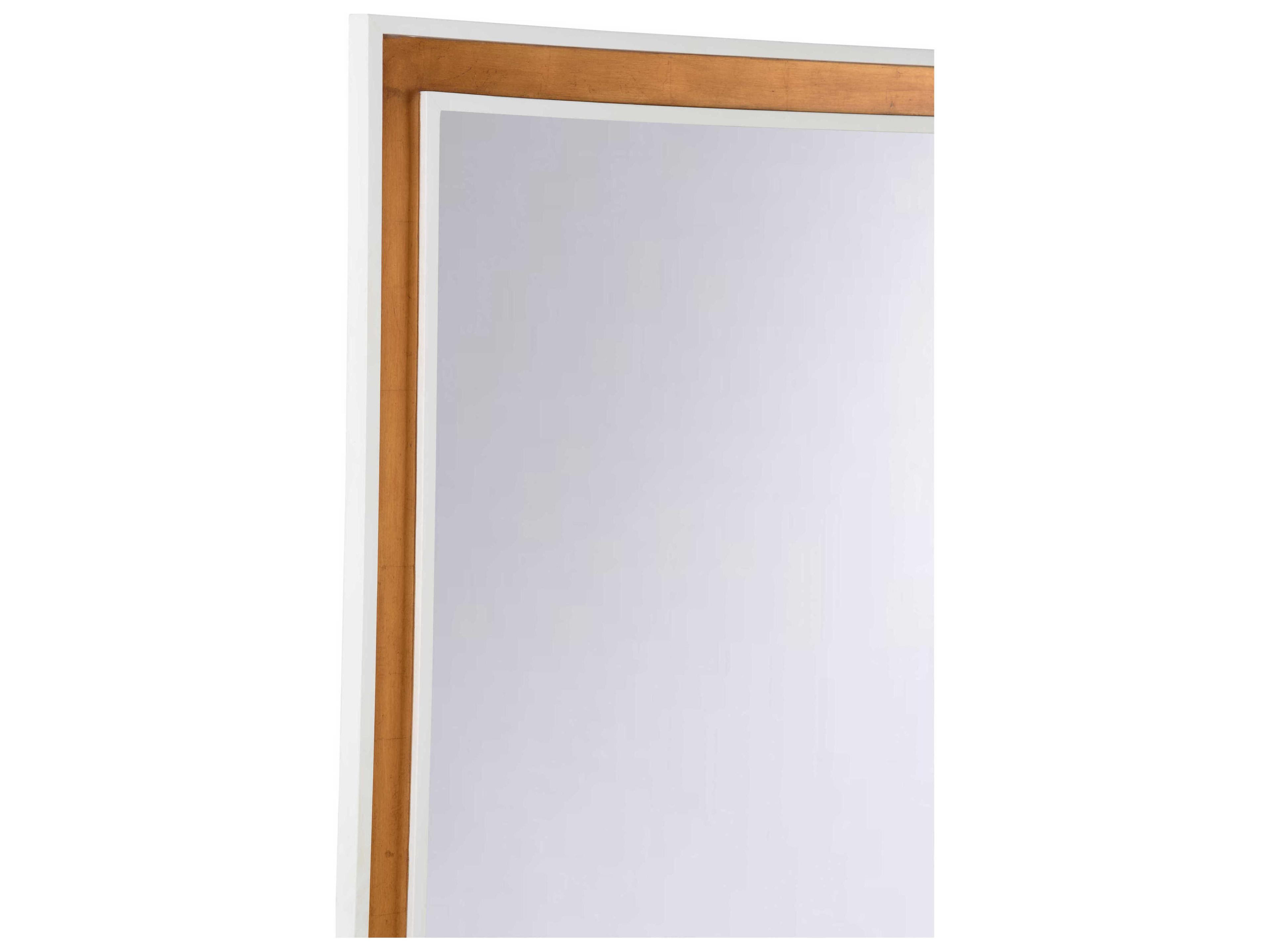 Chelsea House Jamie Merida Baldwin Jamie Merida White Antique Gold Leaf Rectangular Wall Mirror