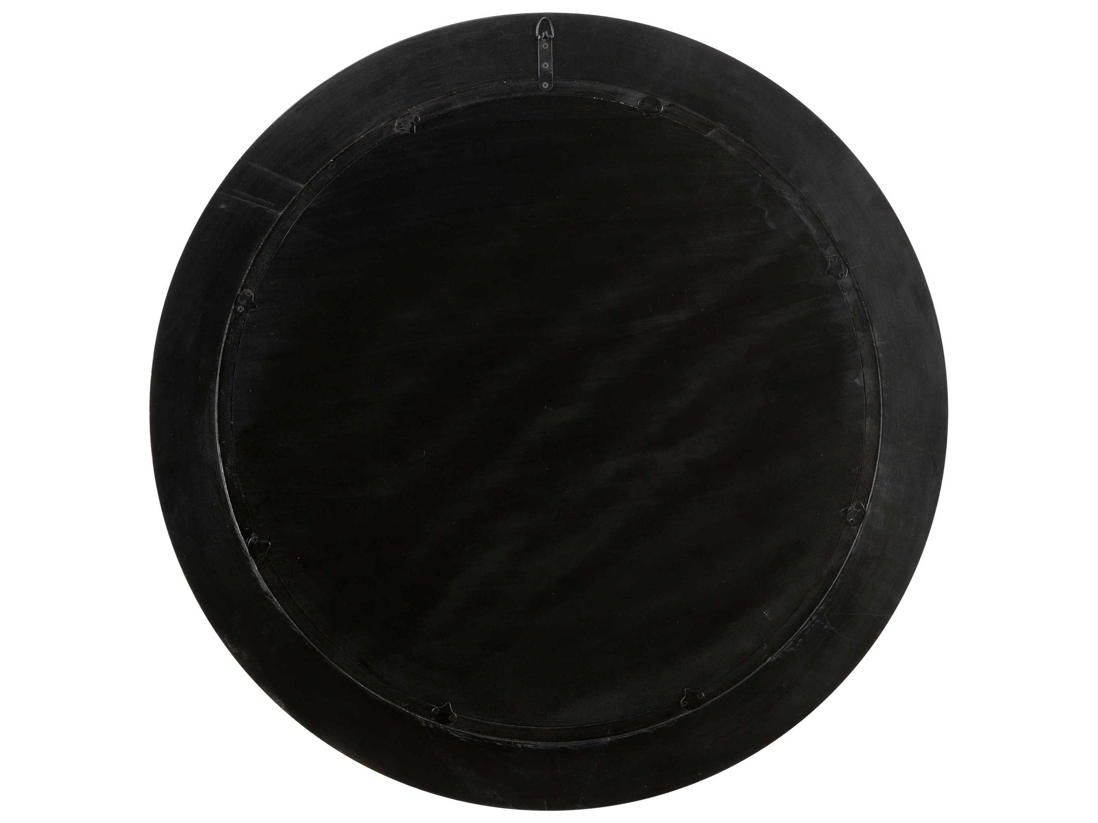 Chelsea House Midnight Circular Black Gold Leaf Round Wall Mirror
