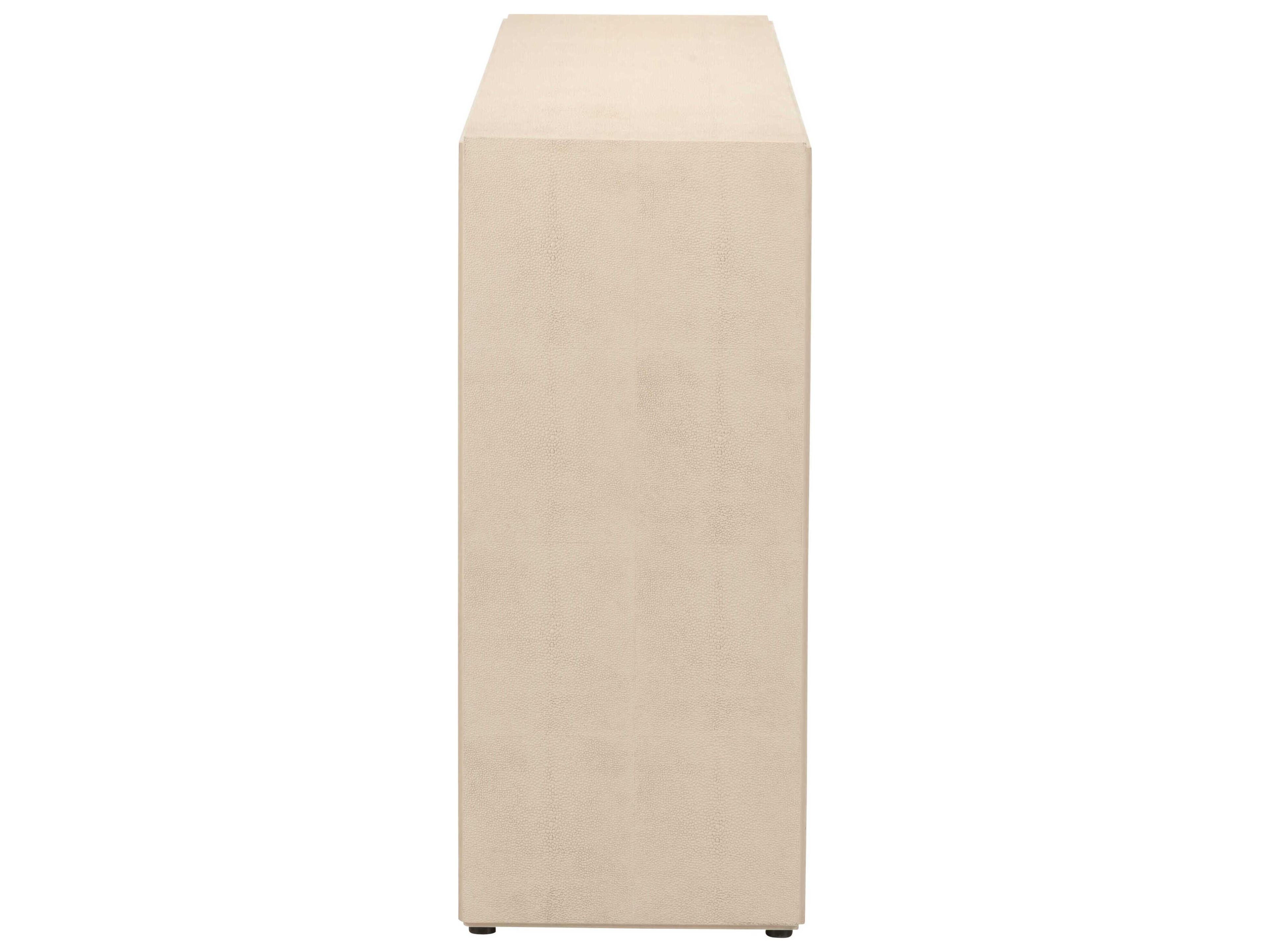 Chelsea House Jamie Merida Rectangular Faux Leather Cream Goldsborough Console Table