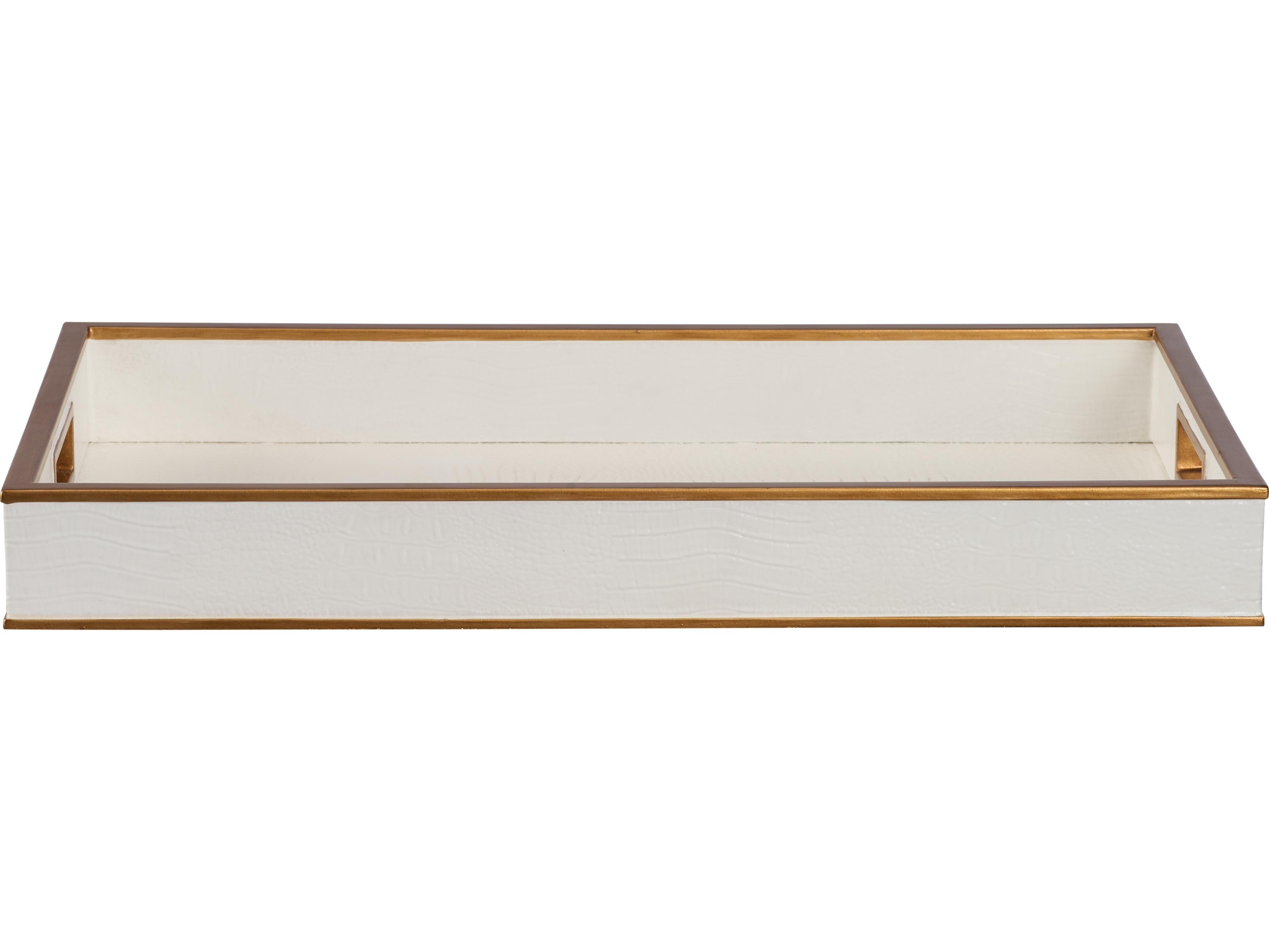 Chelsea House Shayla Copas White Croc Gold Serving Tray