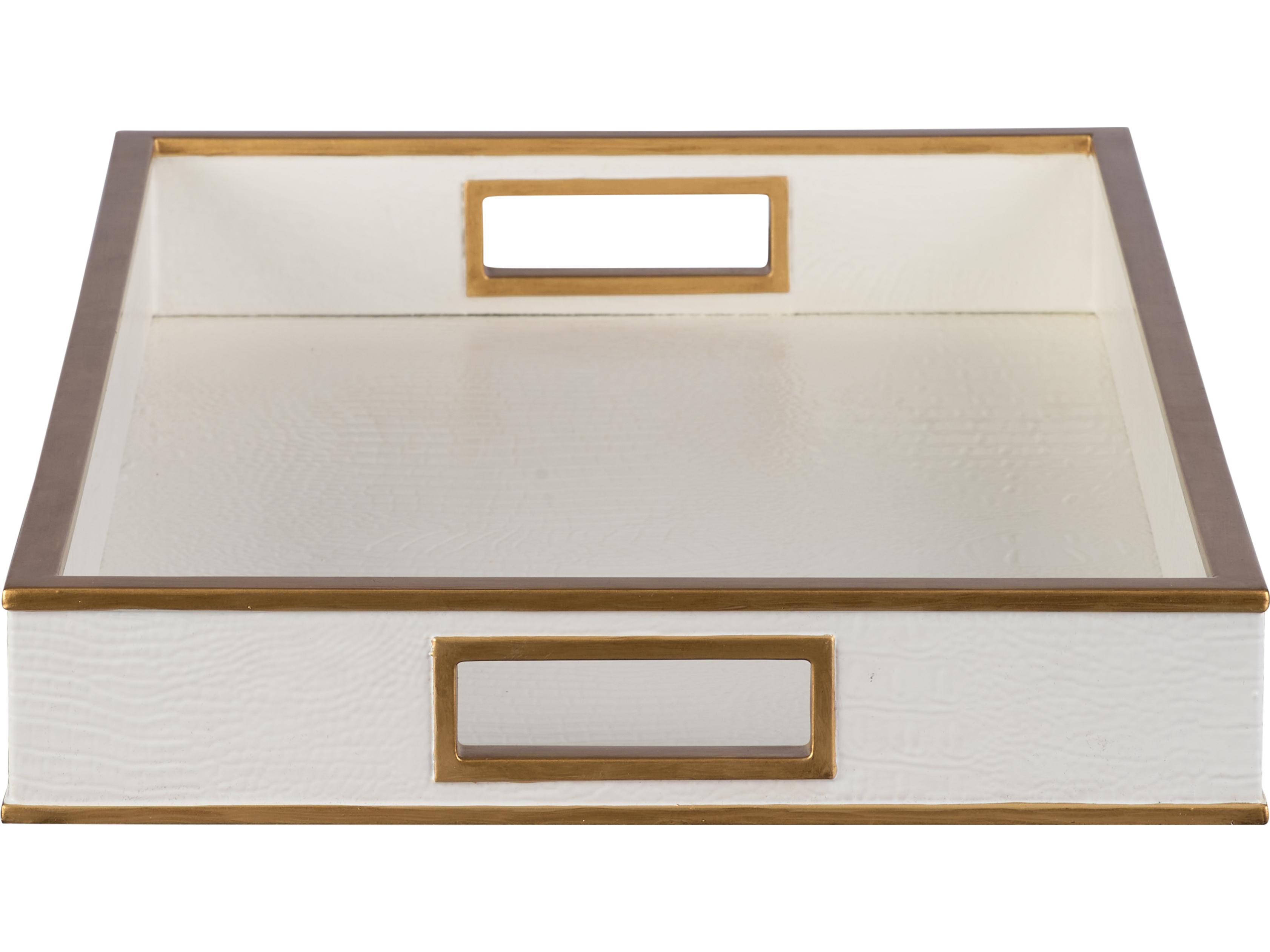 Chelsea House Shayla Copas White Croc Gold Serving Tray
