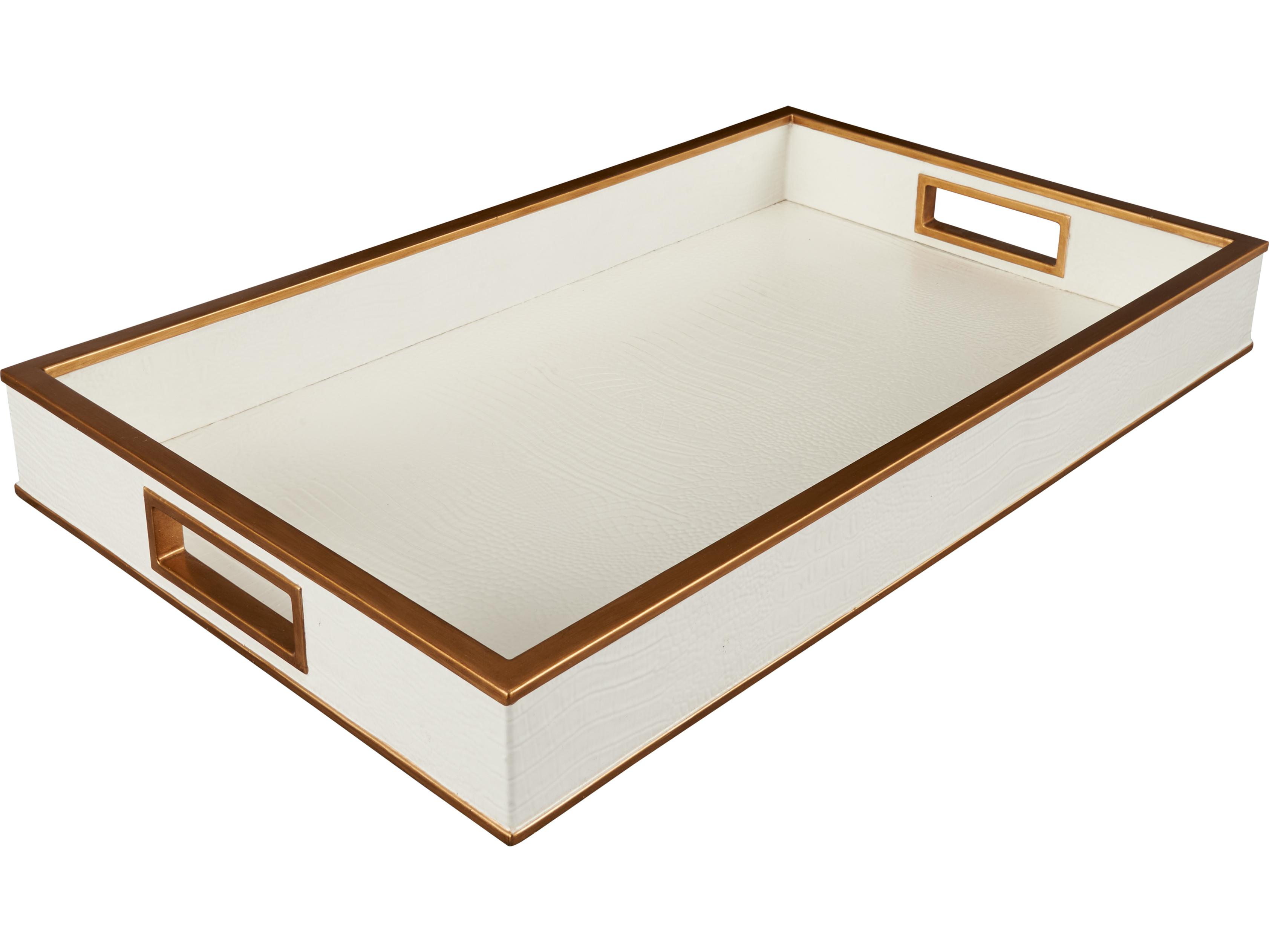 Chelsea House Shayla Copas White Croc Gold Serving Tray