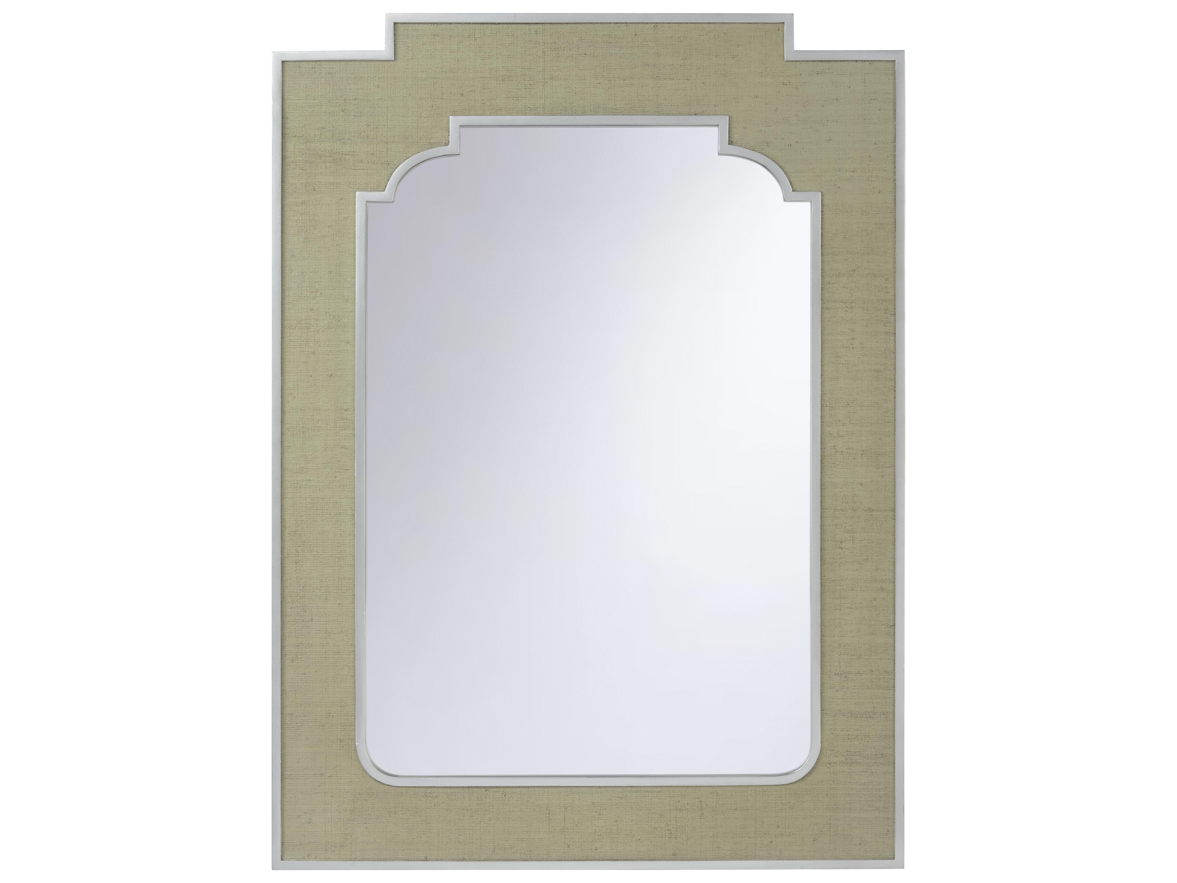 Chelsea House Bill Cain Green Silver Leaf Clear Plain Wall Mirror Vertical