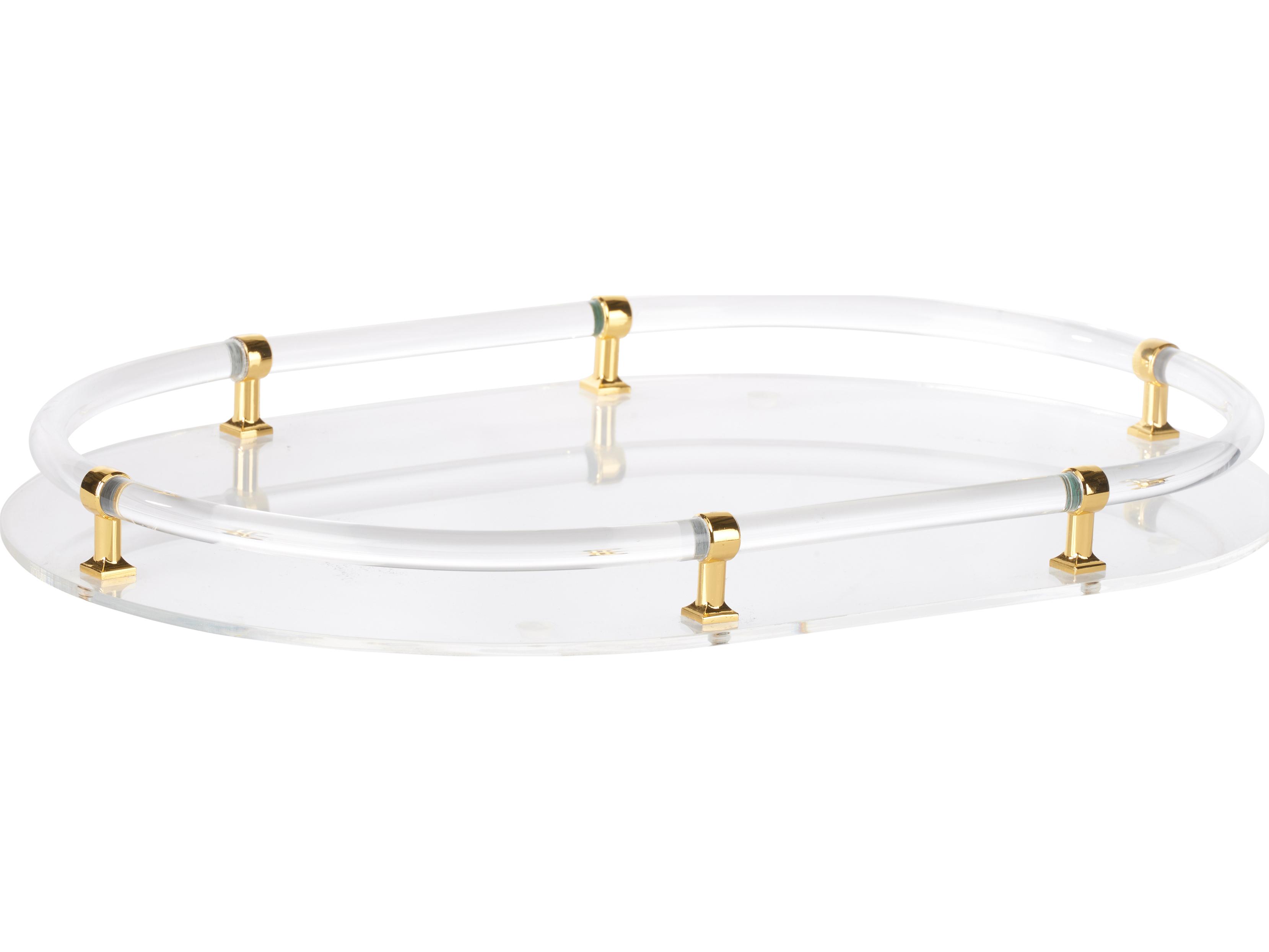 Chelsea House Bill Cain Clear Polished Brass Serving Tray