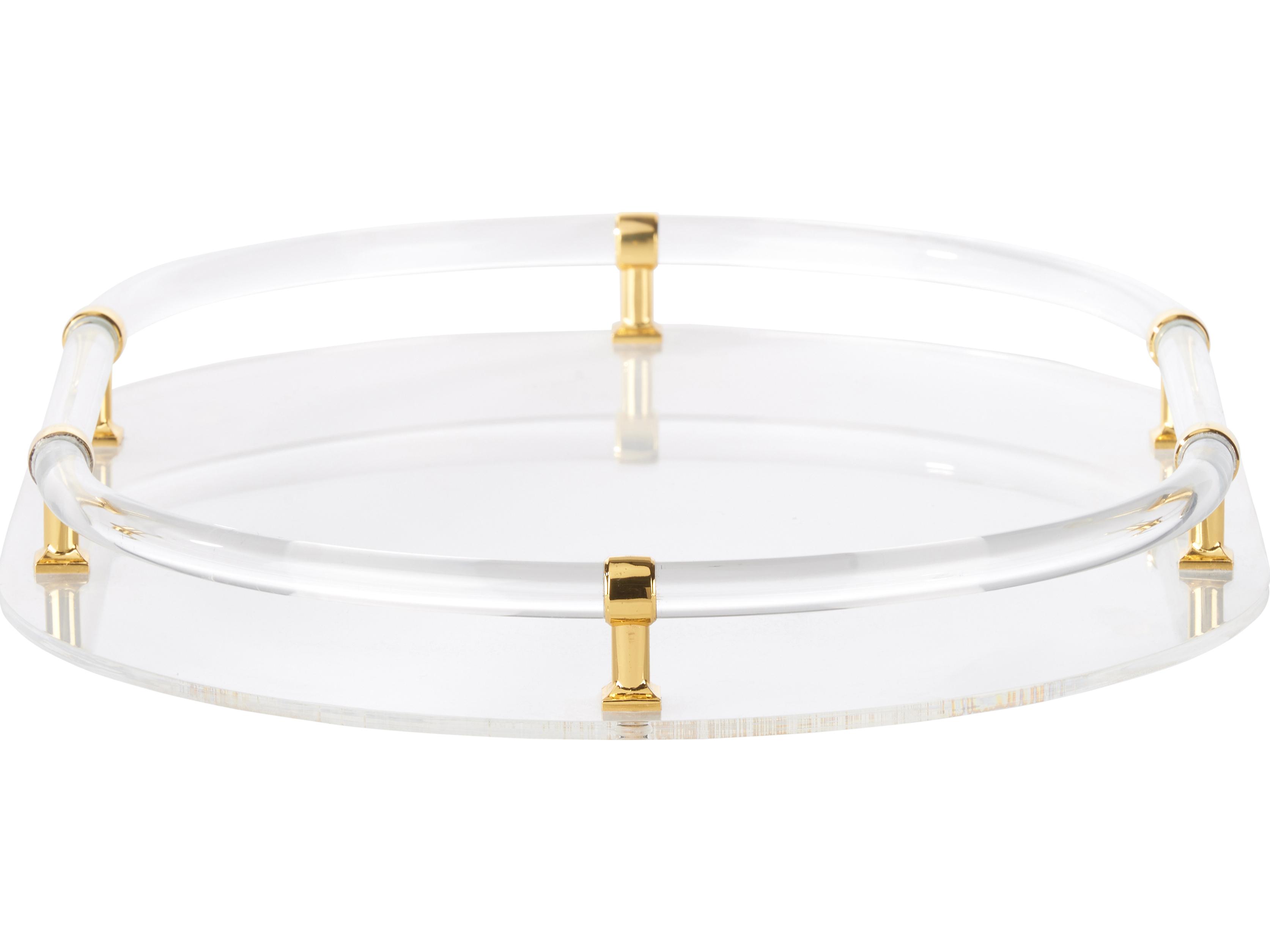 Chelsea House Bill Cain Clear Polished Brass Serving Tray