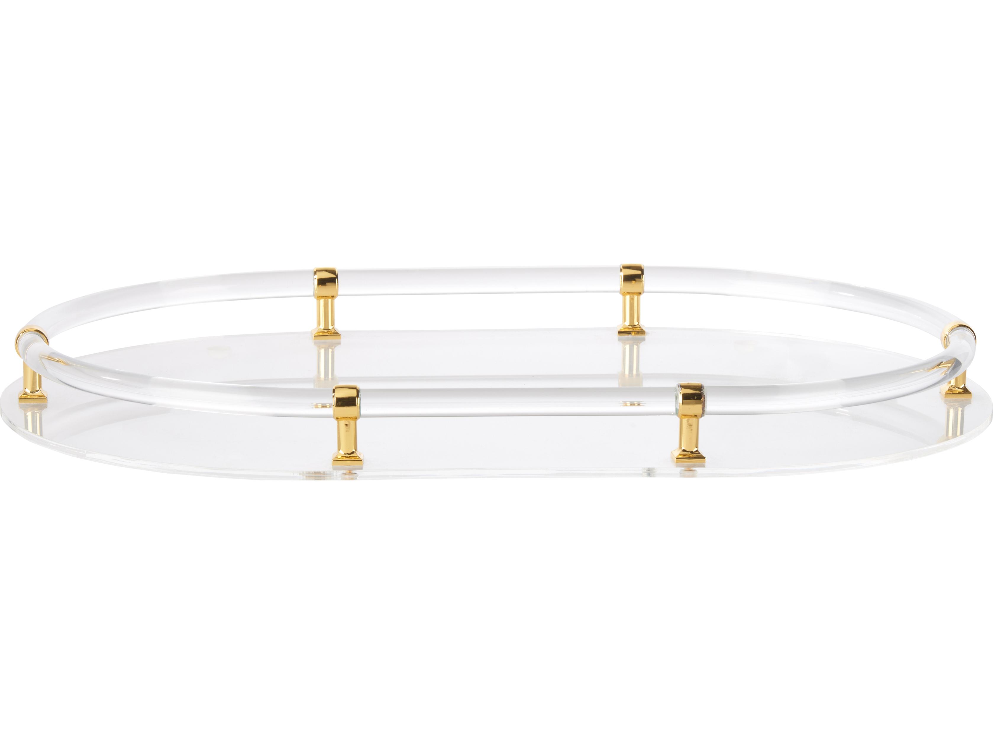 Chelsea House Bill Cain Clear Polished Brass Serving Tray