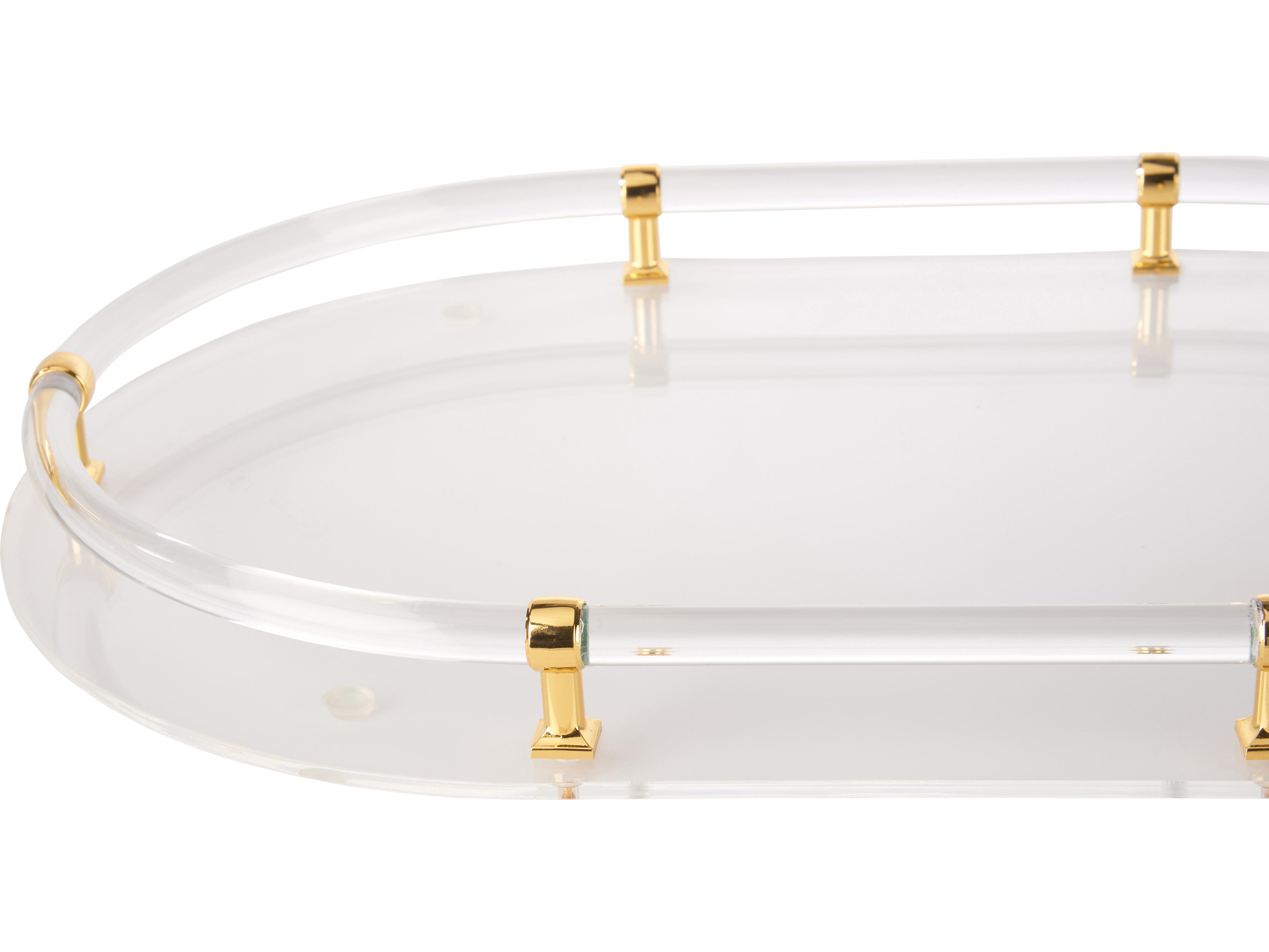 Chelsea House Bill Cain Clear Polished Brass Serving Tray
