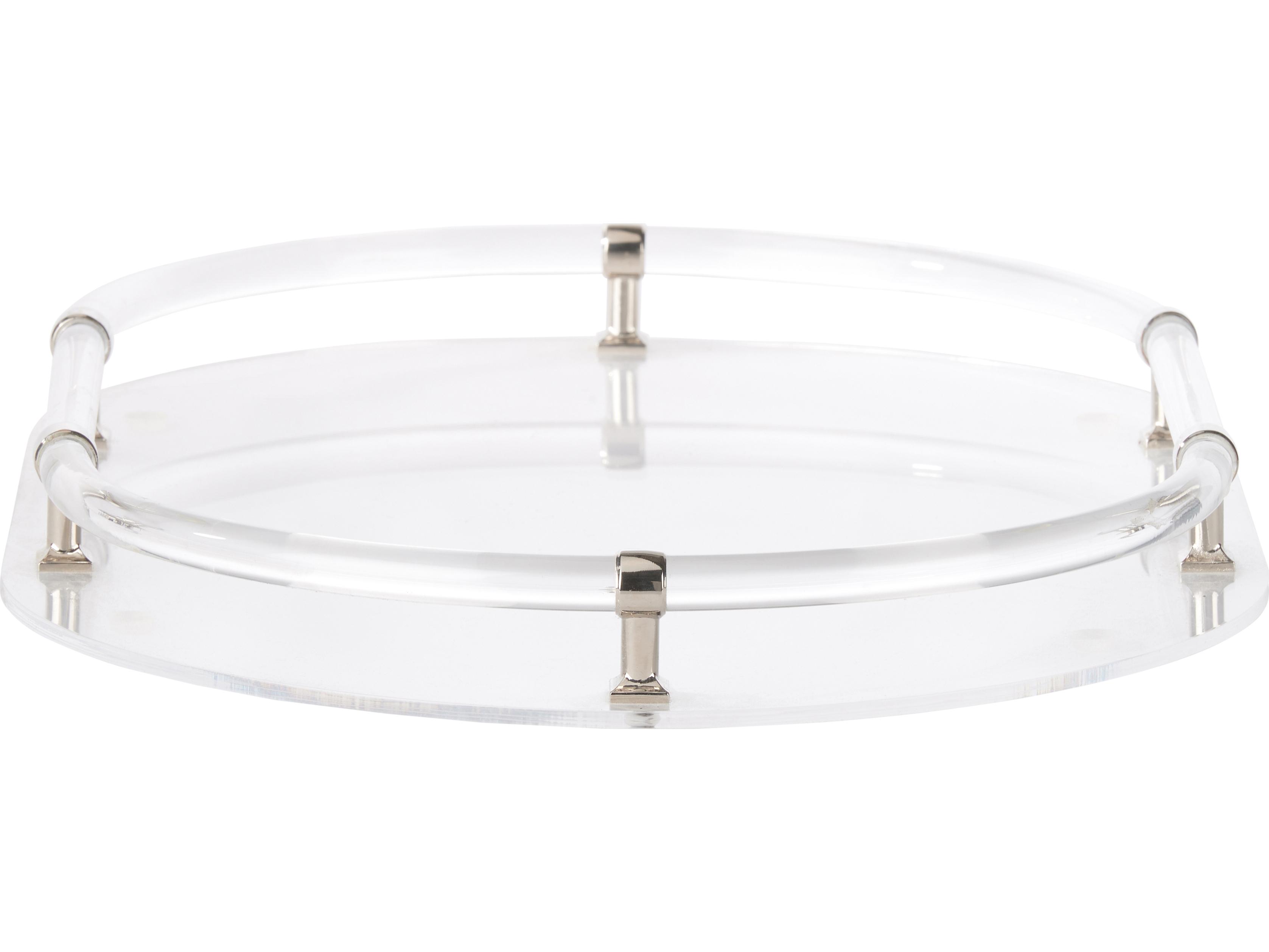 Chelsea House Elizabeth Wicker Clear Polished Nickel Serving Tray