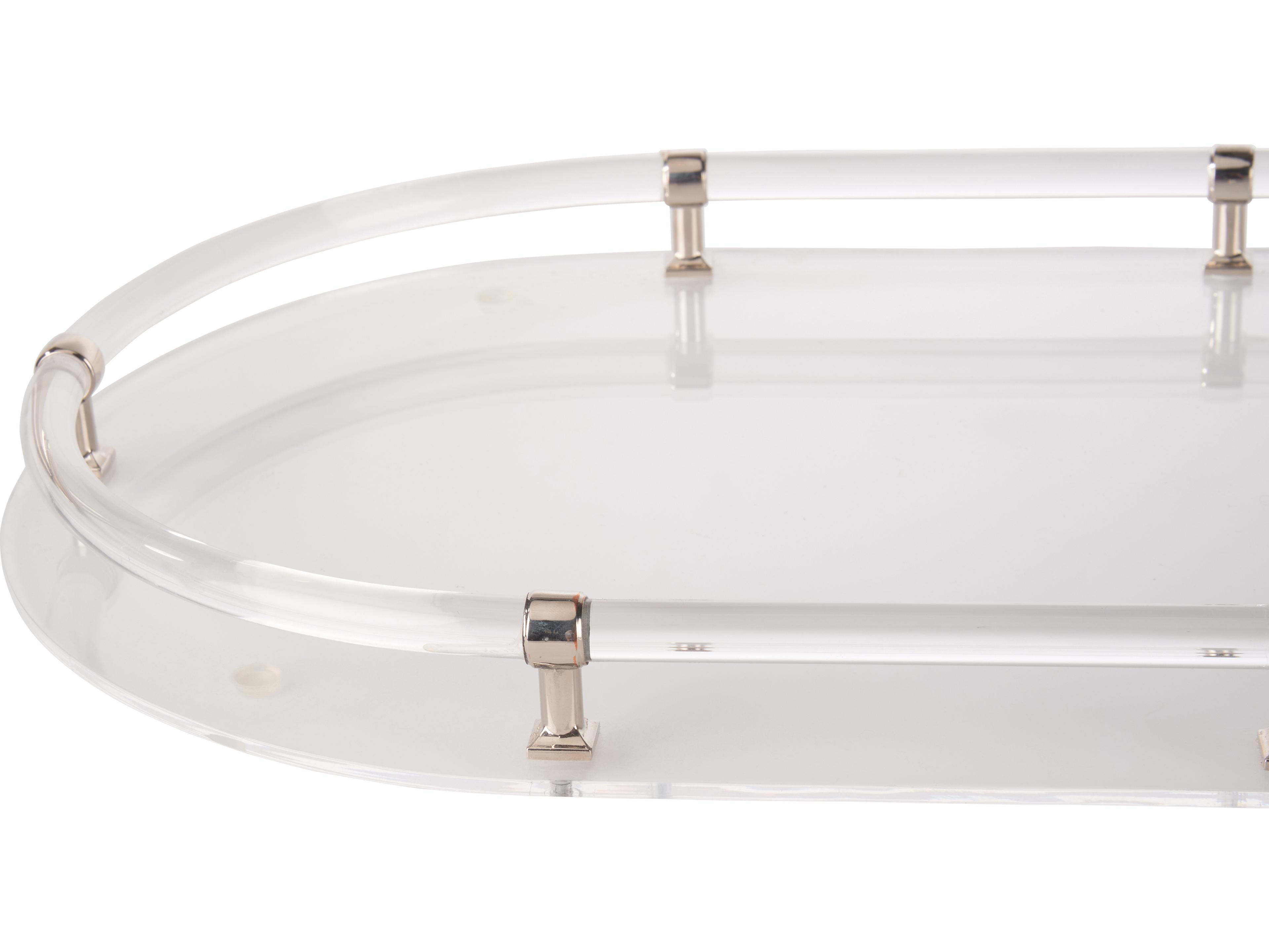 Chelsea House Elizabeth Wicker Clear Polished Nickel Serving Tray