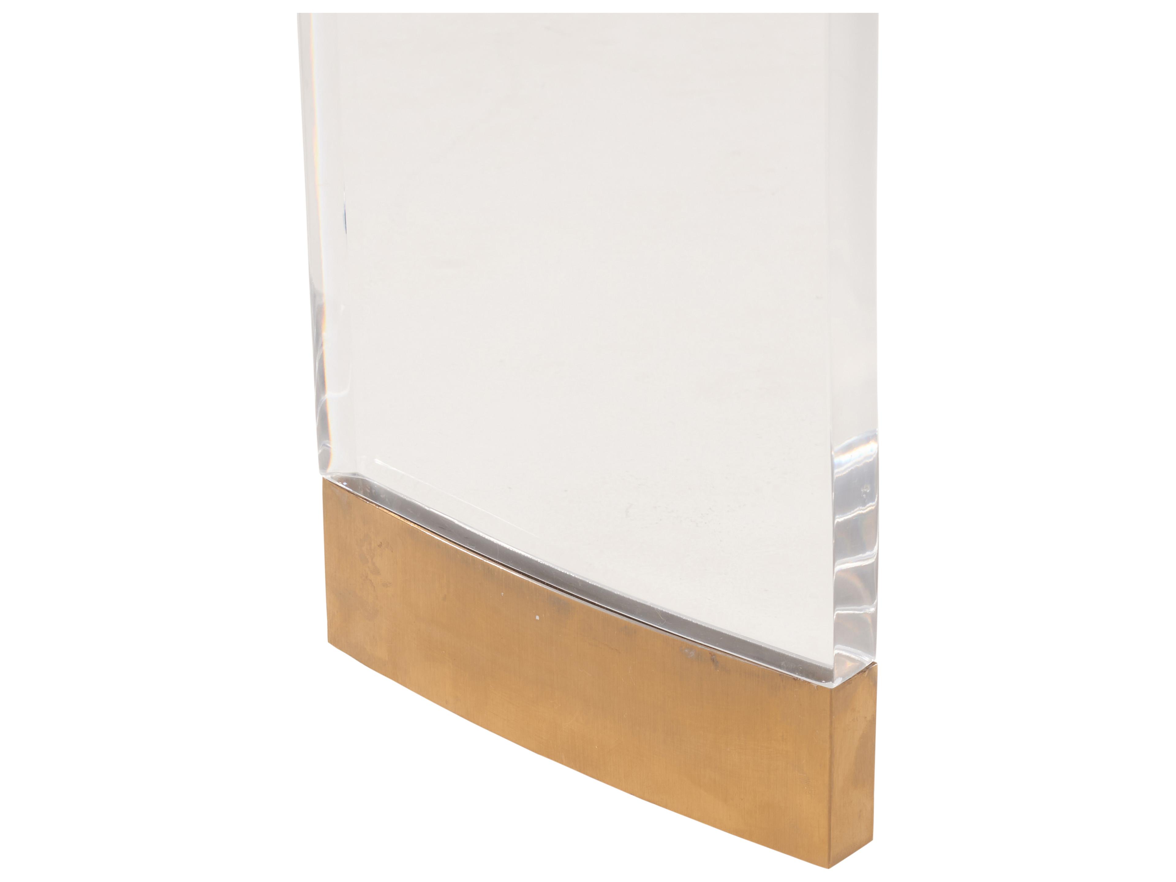 Chelsea House Demilune Marble Clear White Console Table