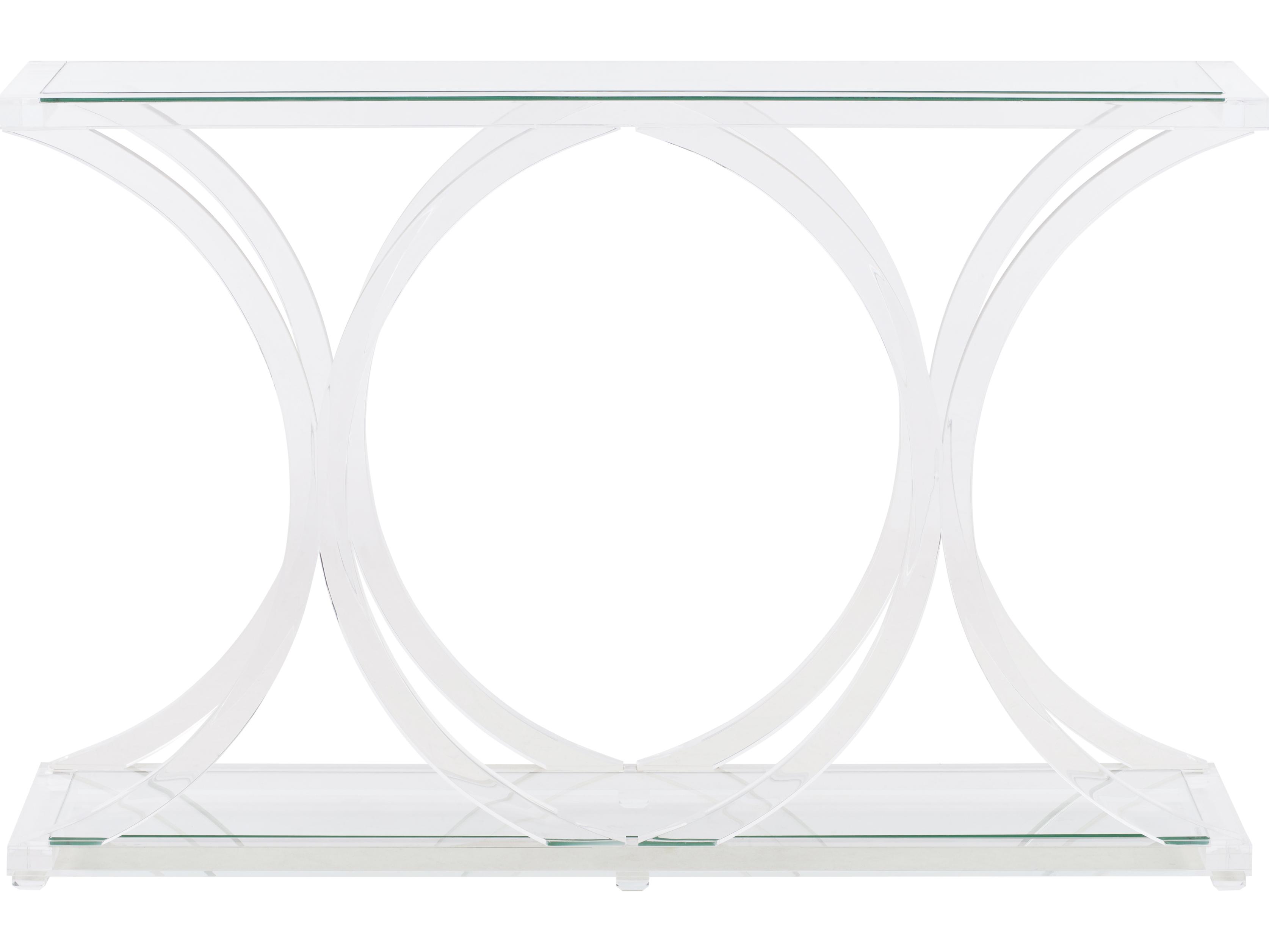 Chelsea House Shayla Copas Rectangular Glass Clear Console Table