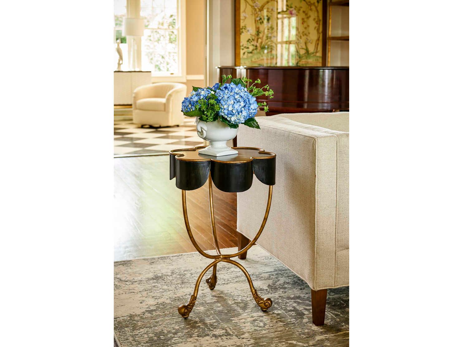Chelsea House Seville Metal Black With Accent Gold End Table