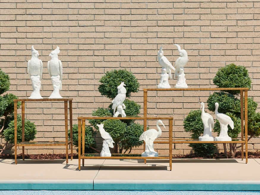 Chelsea House Rectangular Glass Antique Gold Leaf Coffee Table