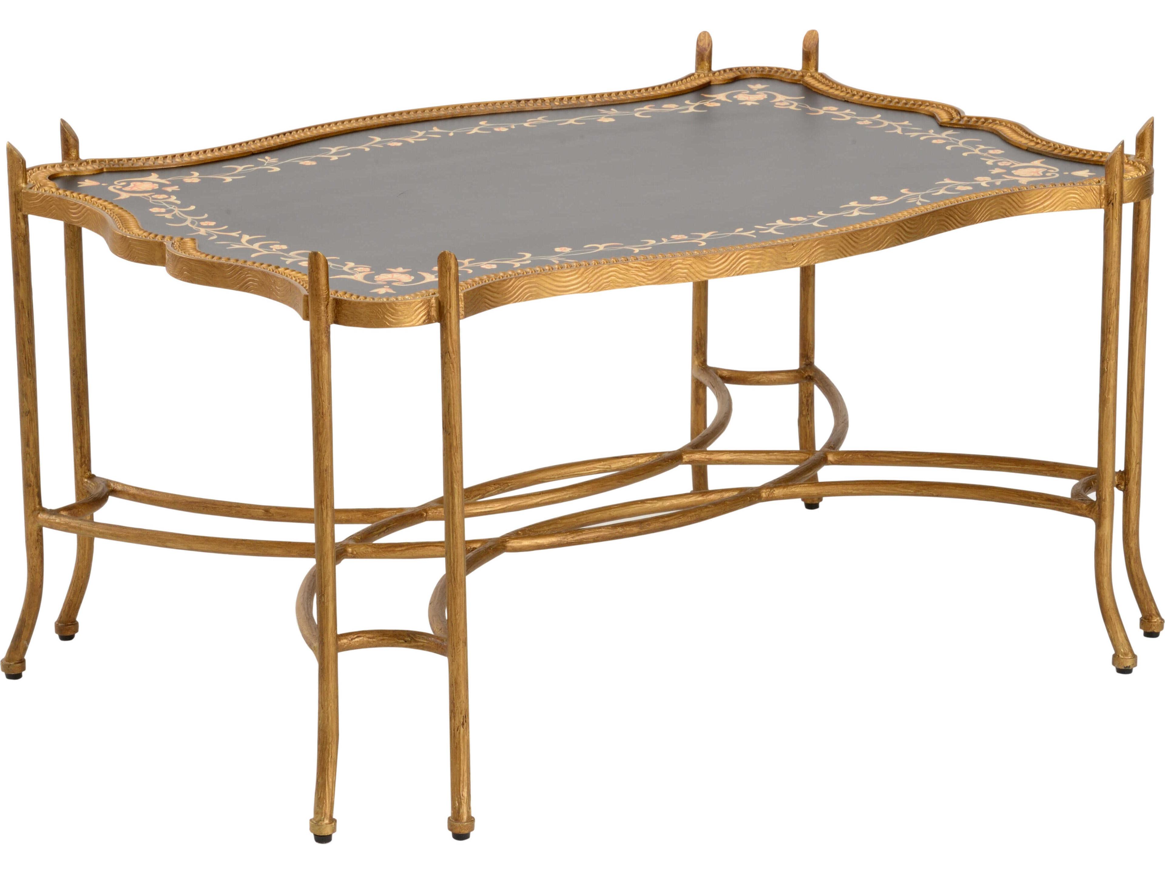 Chelsea House Jacob II Rectangular Metal Black Gold Coffee Table