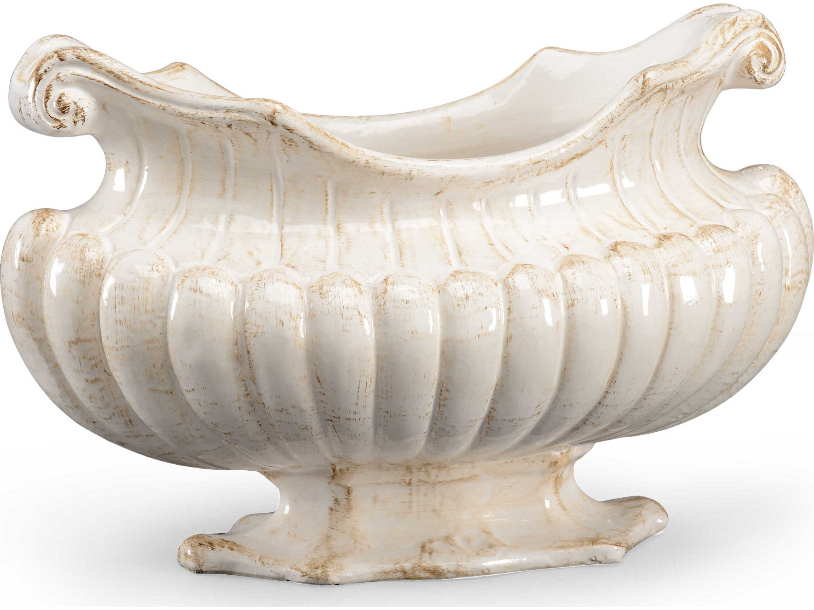 Chelsea House Antique White Oval Pot