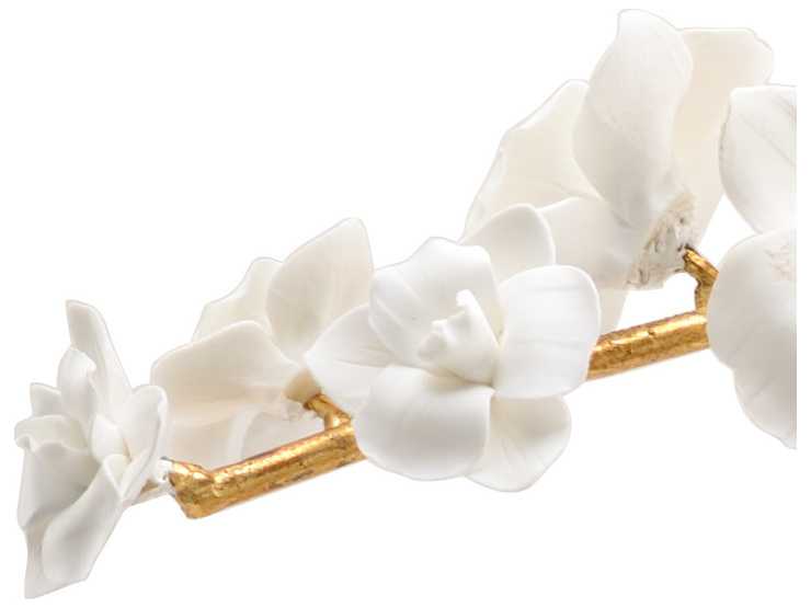 Chelsea House Orchid Antique Gold Leaf Stem