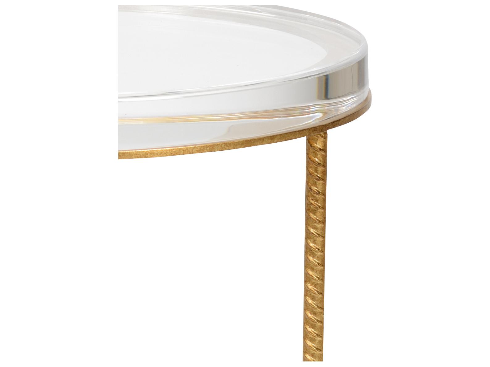 Chelsea House Bradshaw Orrell Yonkers Round Gold Clear Side Table - Acrylic