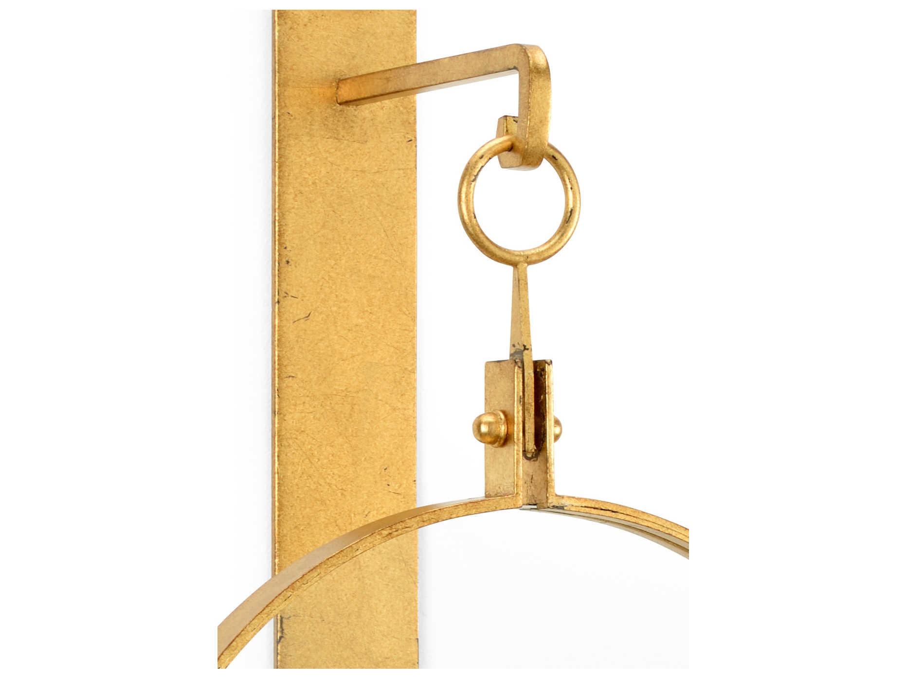 Chelsea House Leggit Antique Gold Leaf / Clear Candle Holder Sconce