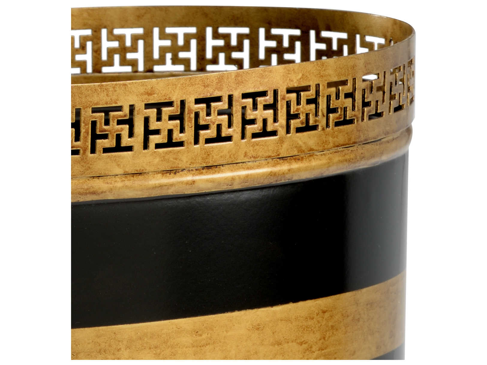 Chelsea House Robbins Black & Antique Gold Wastebasket