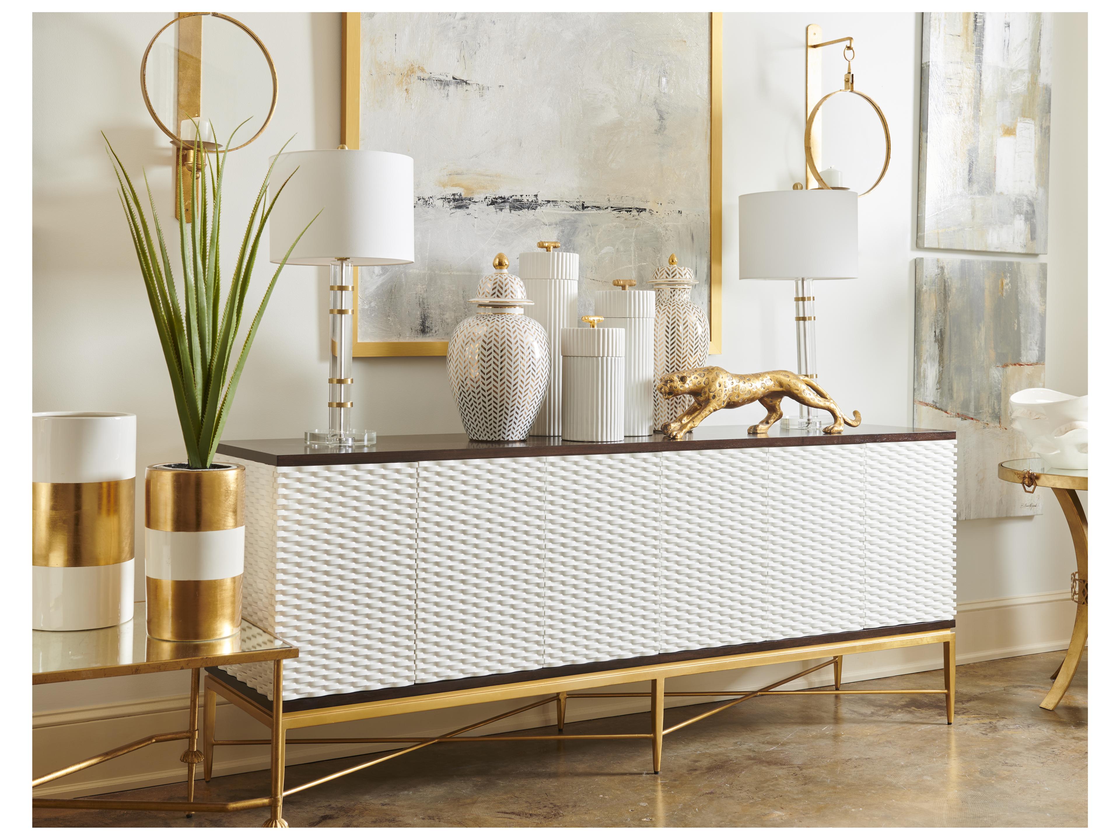 Chelsea House Claire Bell Herringbone Coverd Urn - Gold