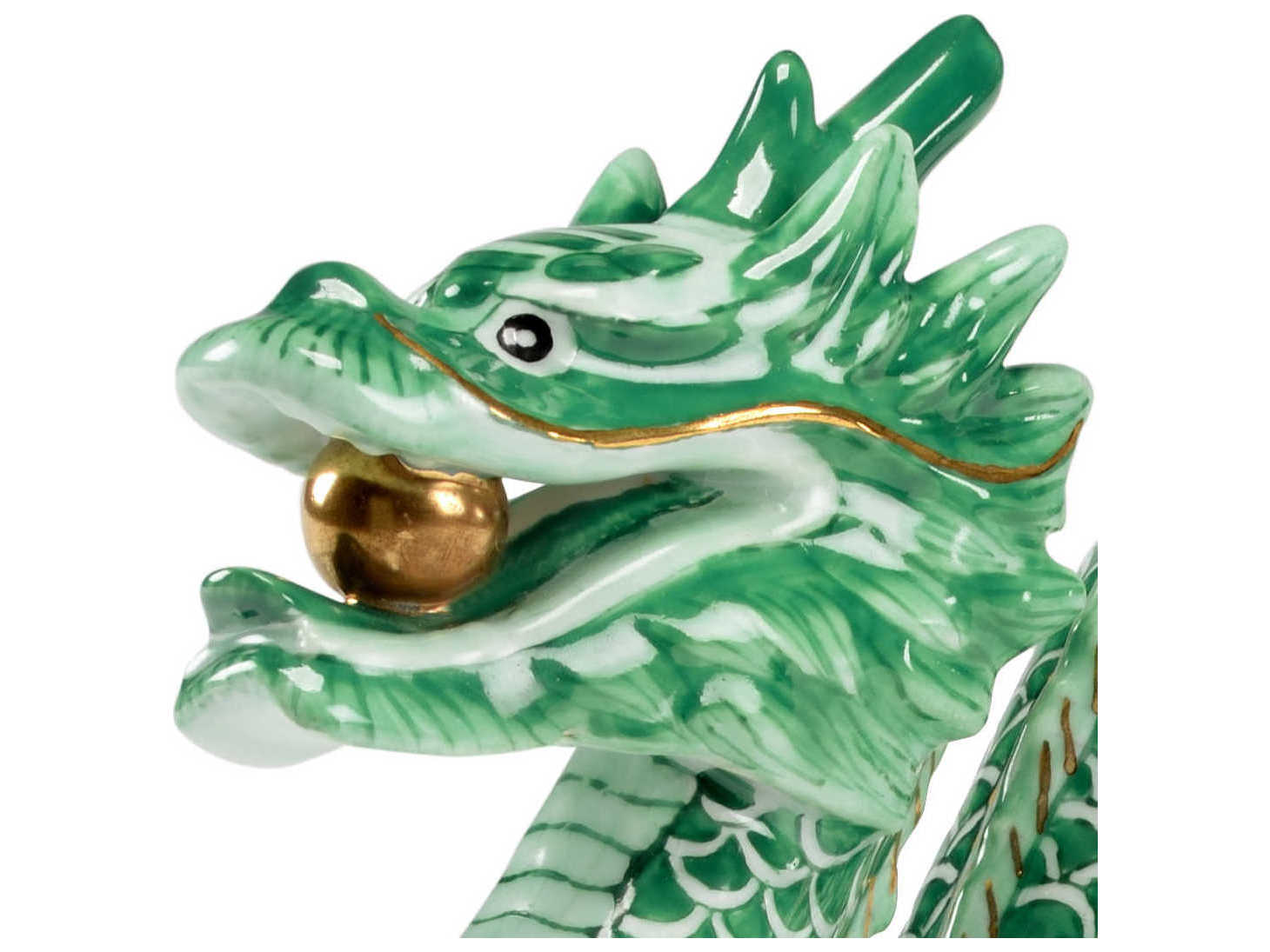 Chelsea House Green / Metallic Gold White Glaze Sculpture