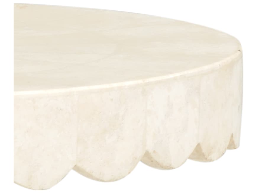 Chelsea House Round Wood White Gold End Table