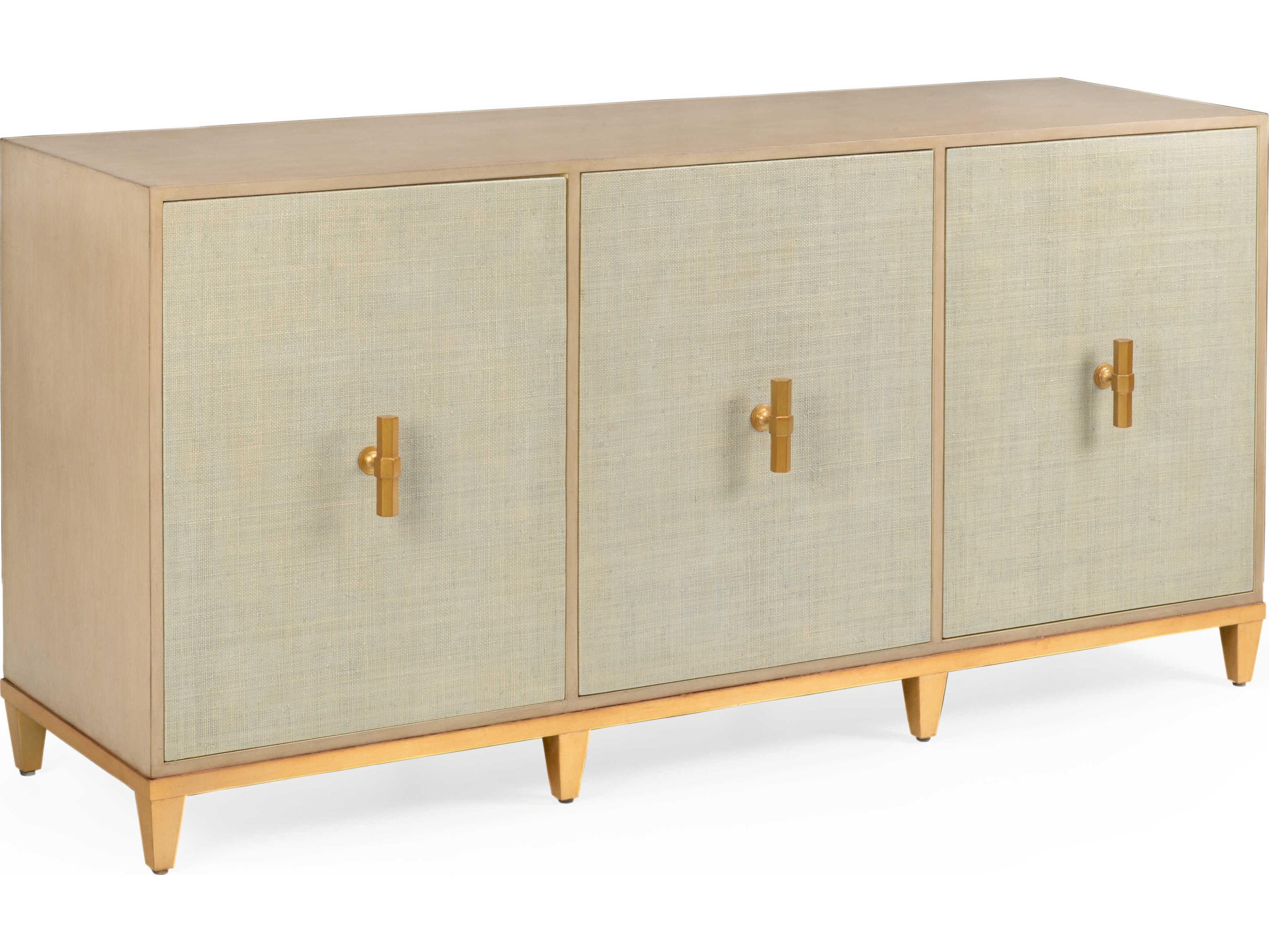 Chelsea House Claire Bell Avery Rectangular Wood Gray Gold Console