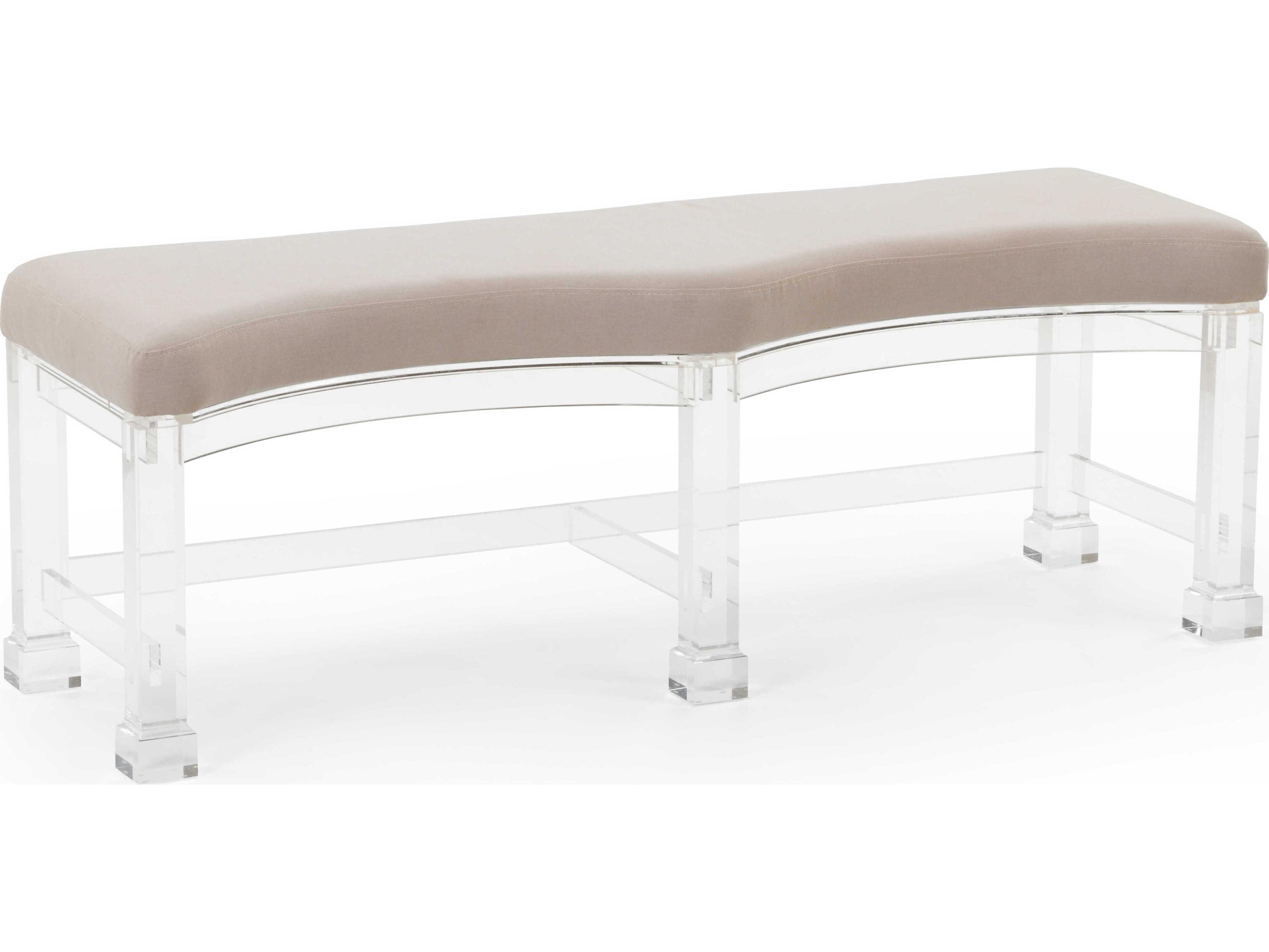 Chelsea House Clear White Upholstered Accent Bench