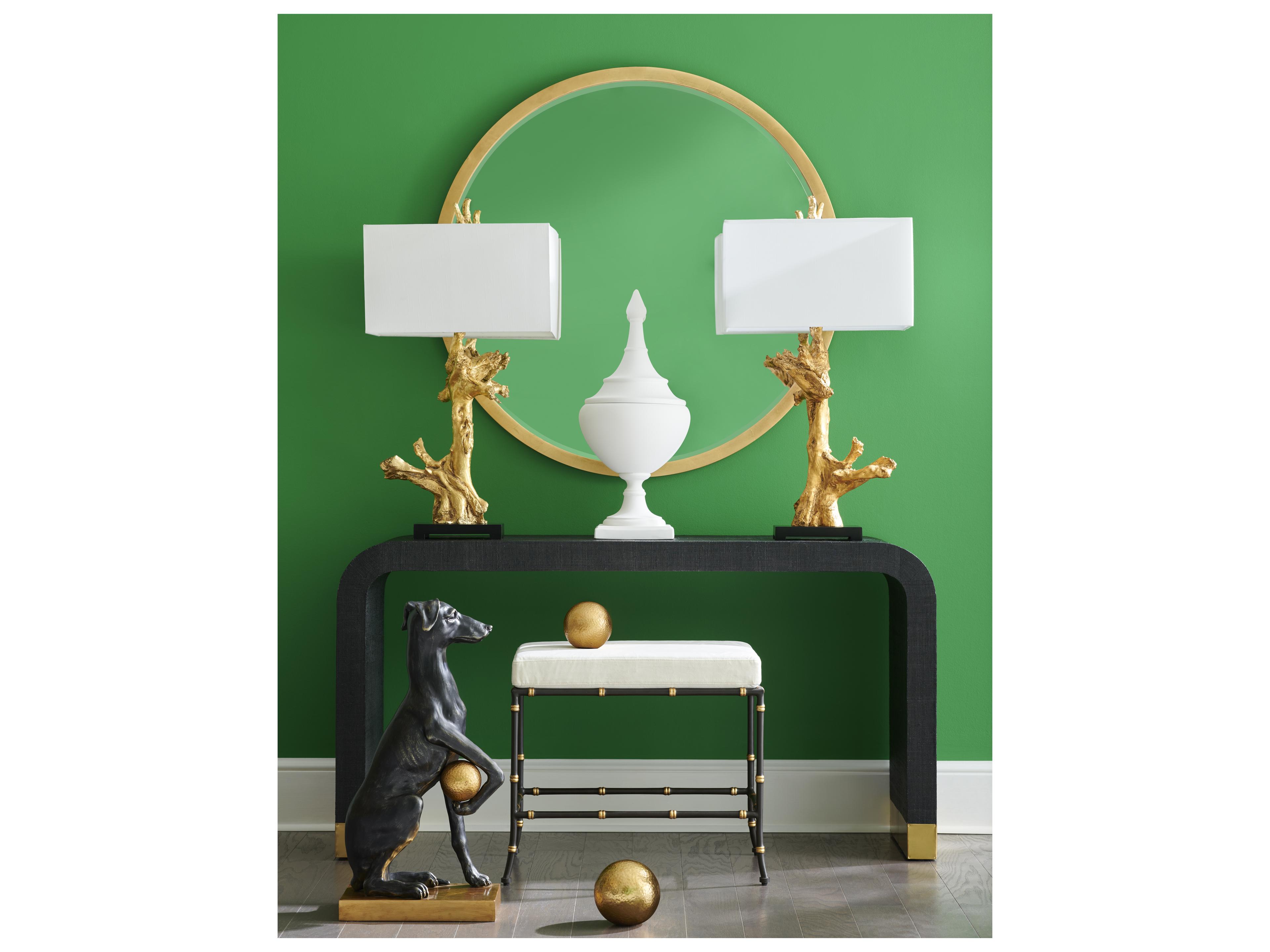 Chelsea House Jamie Merida Brown Gold Cream Black Upholstered Accent Bench