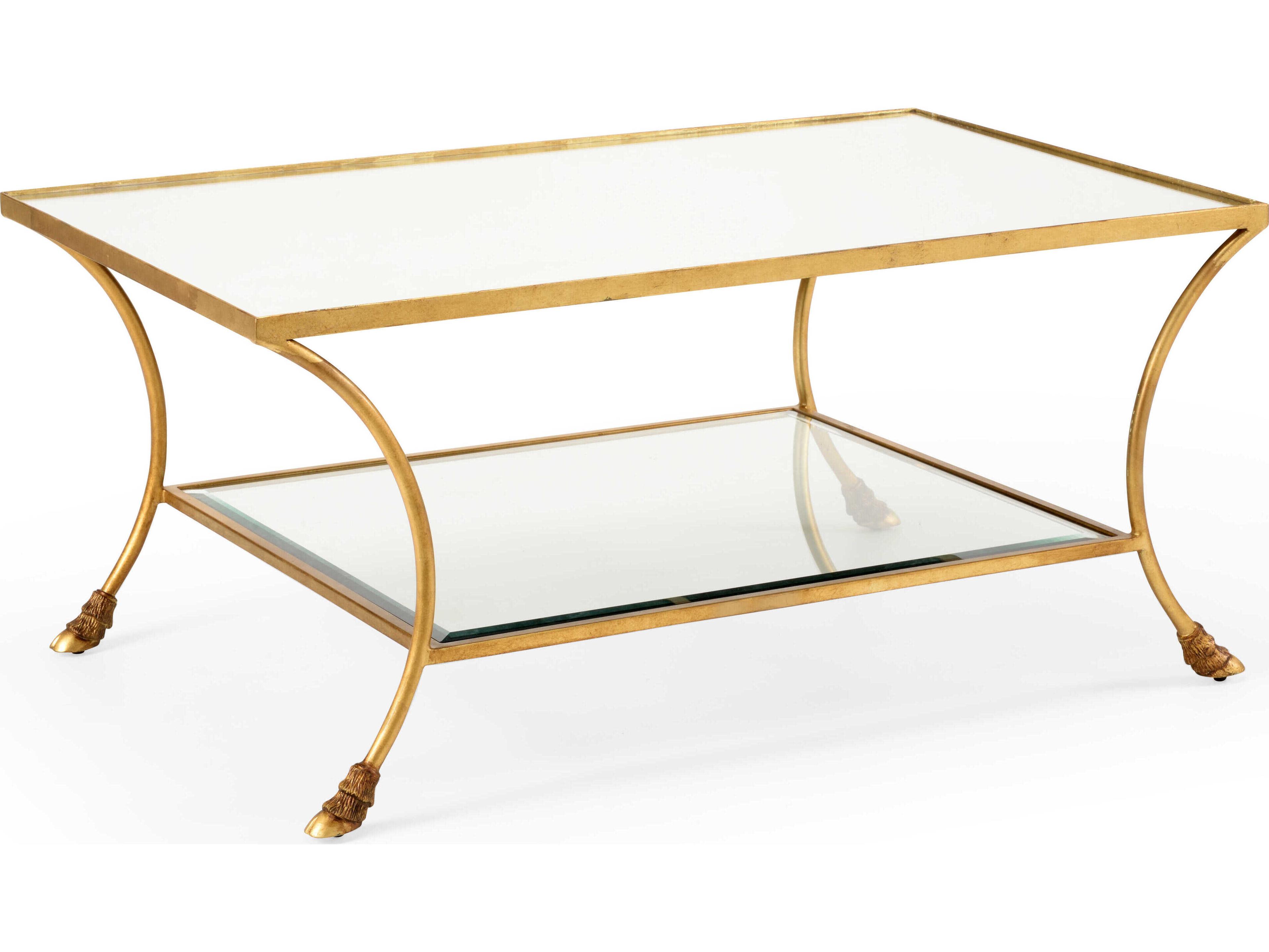 Chelsea House Kendal Rectangular Glass Gold Coffee Table