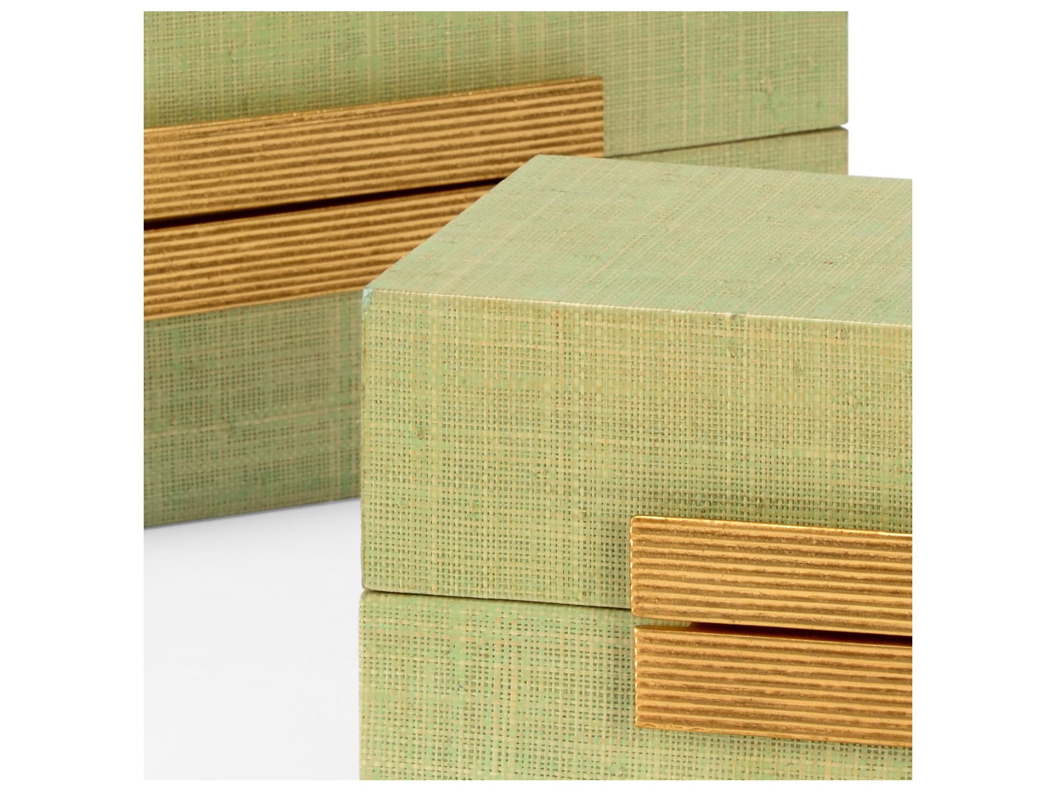 Chelsea House Claire Bell Raffia Boxes - Seafoam