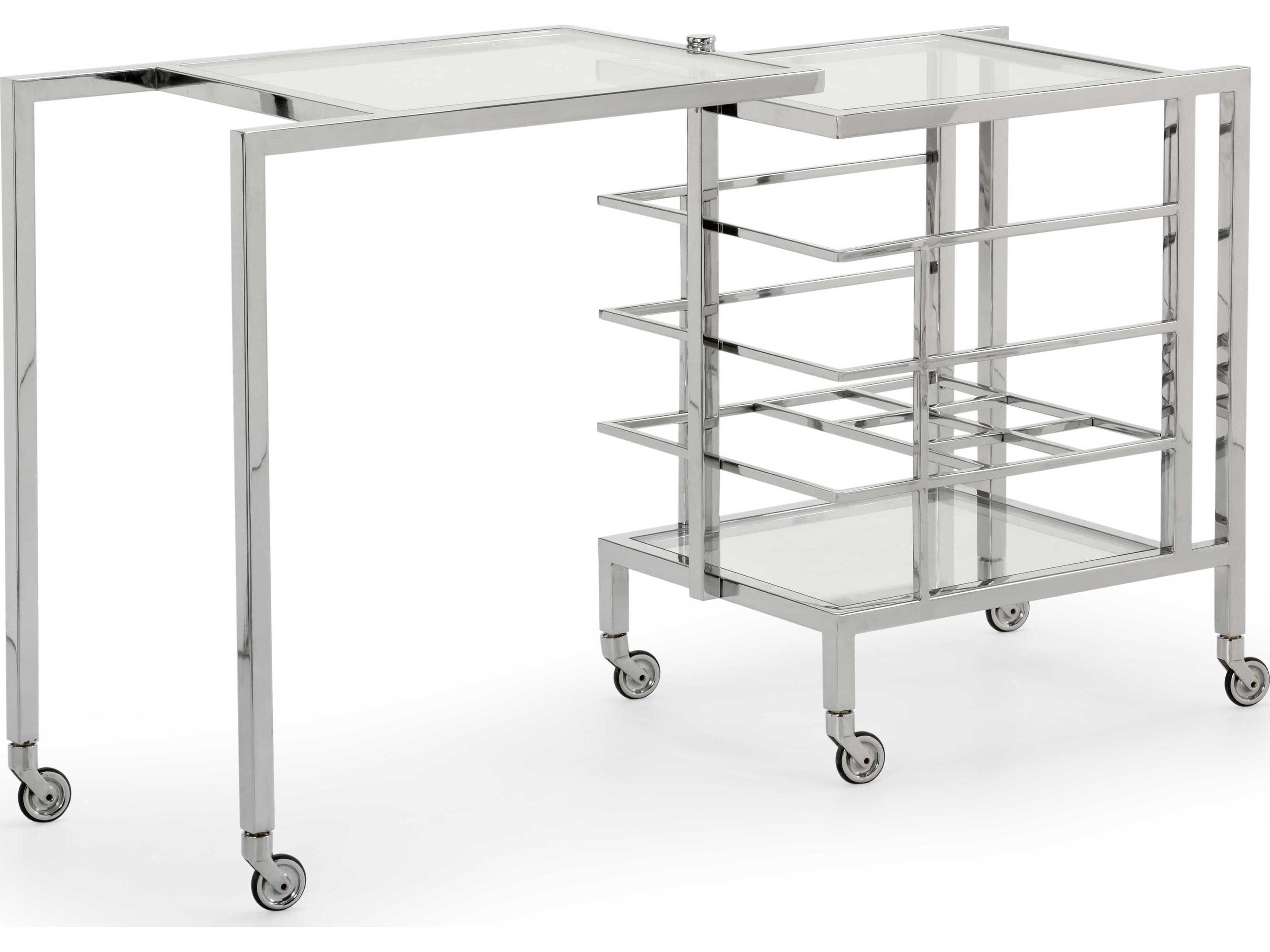 Chelsea House Glass Silver Bar Cart