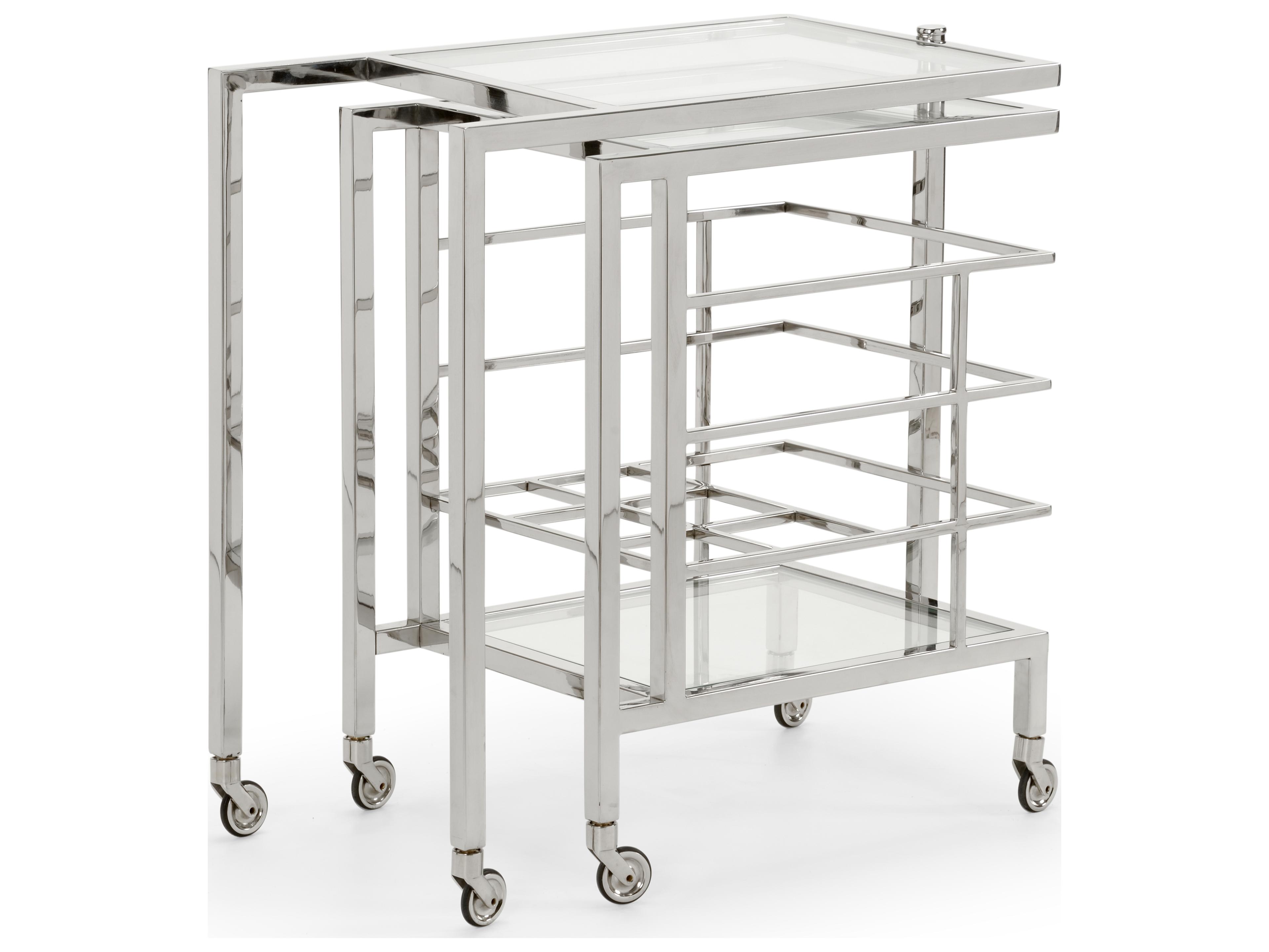 Chelsea House Glass Silver Bar Cart