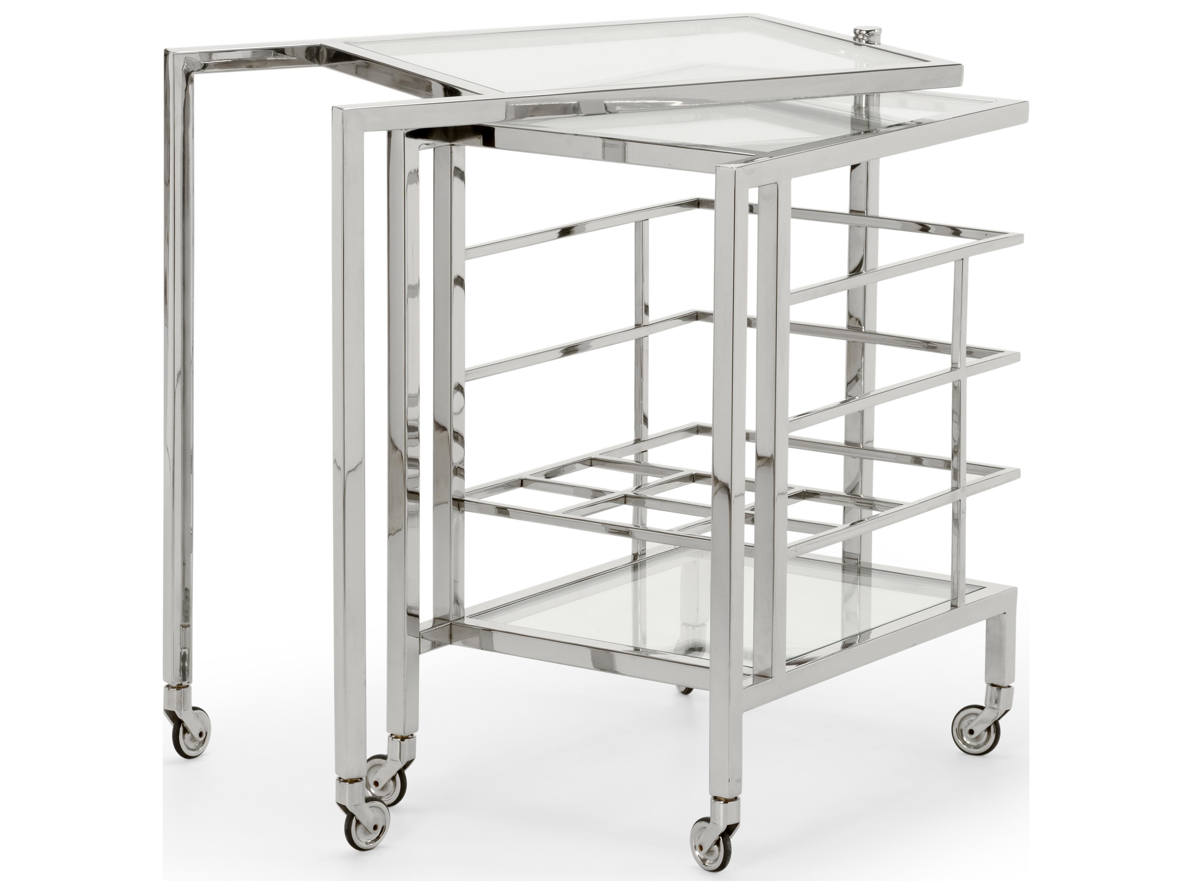 Chelsea House Glass Silver Bar Cart