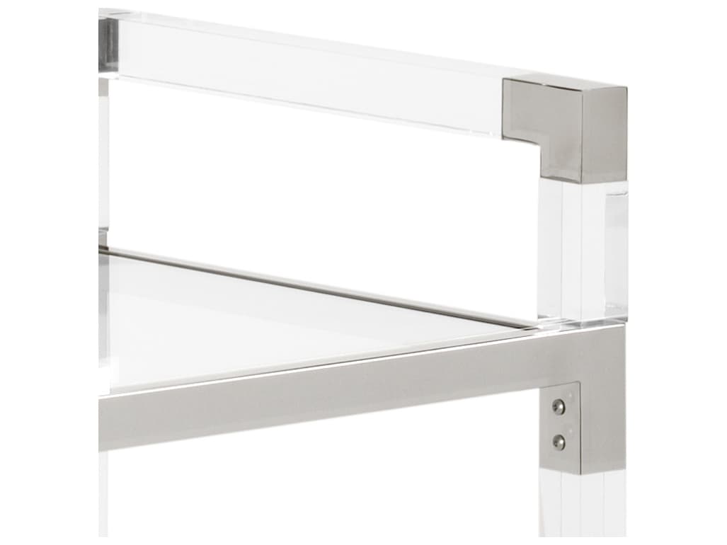 Chelsea House Glass Clear Silver Bar Cart