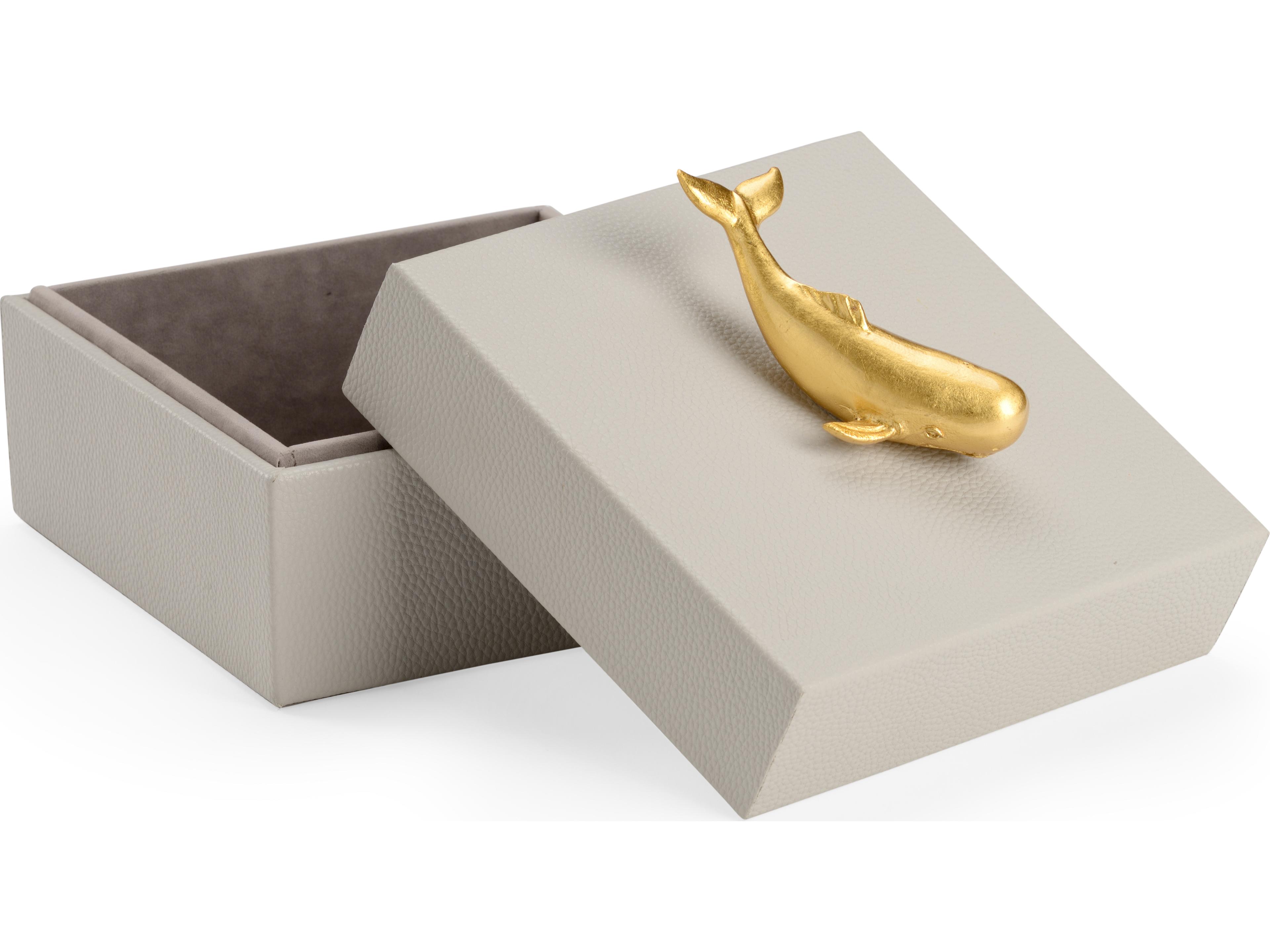 Chelsea House Pam Cain Whale Handle Box - Gray