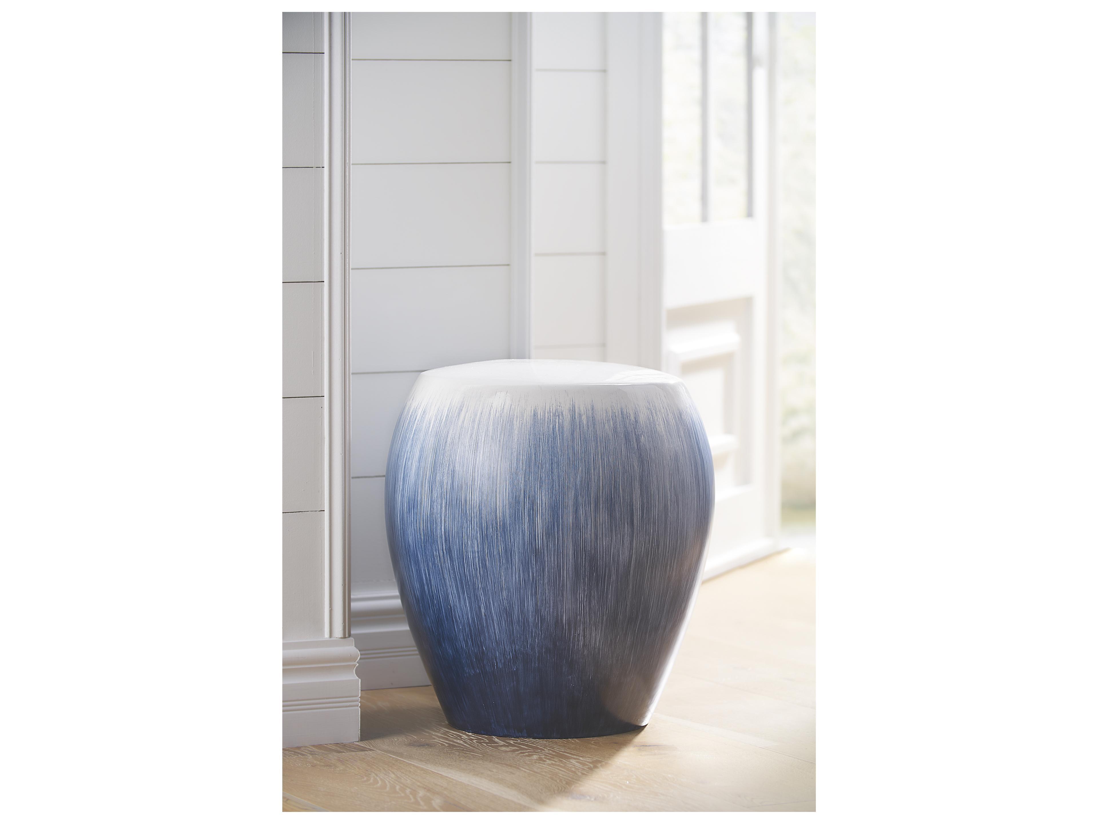Chelsea House Shayla Copas Blue White Accent Stool