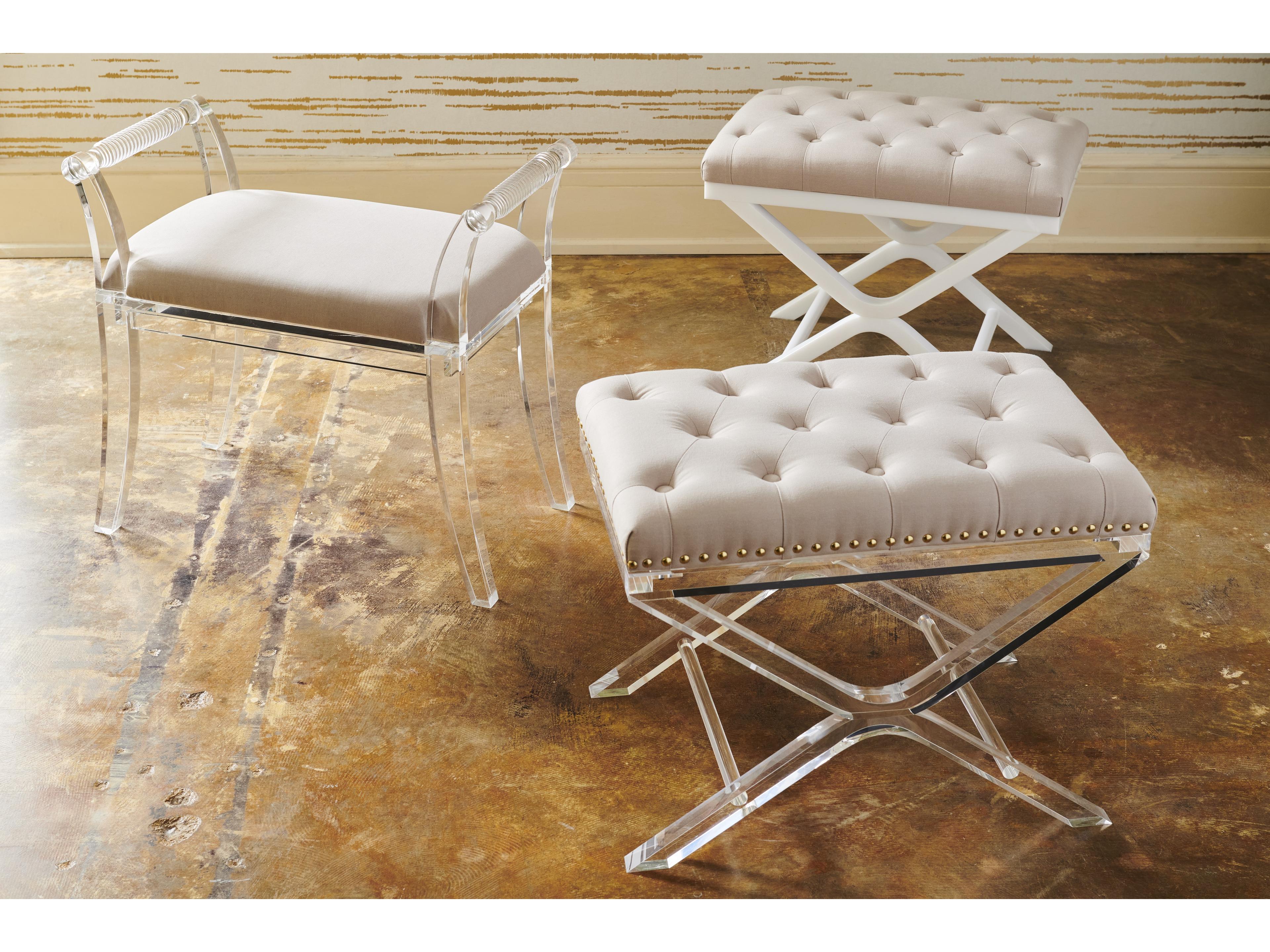 Chelsea House Clear Taupe Upholstered Accent Bench