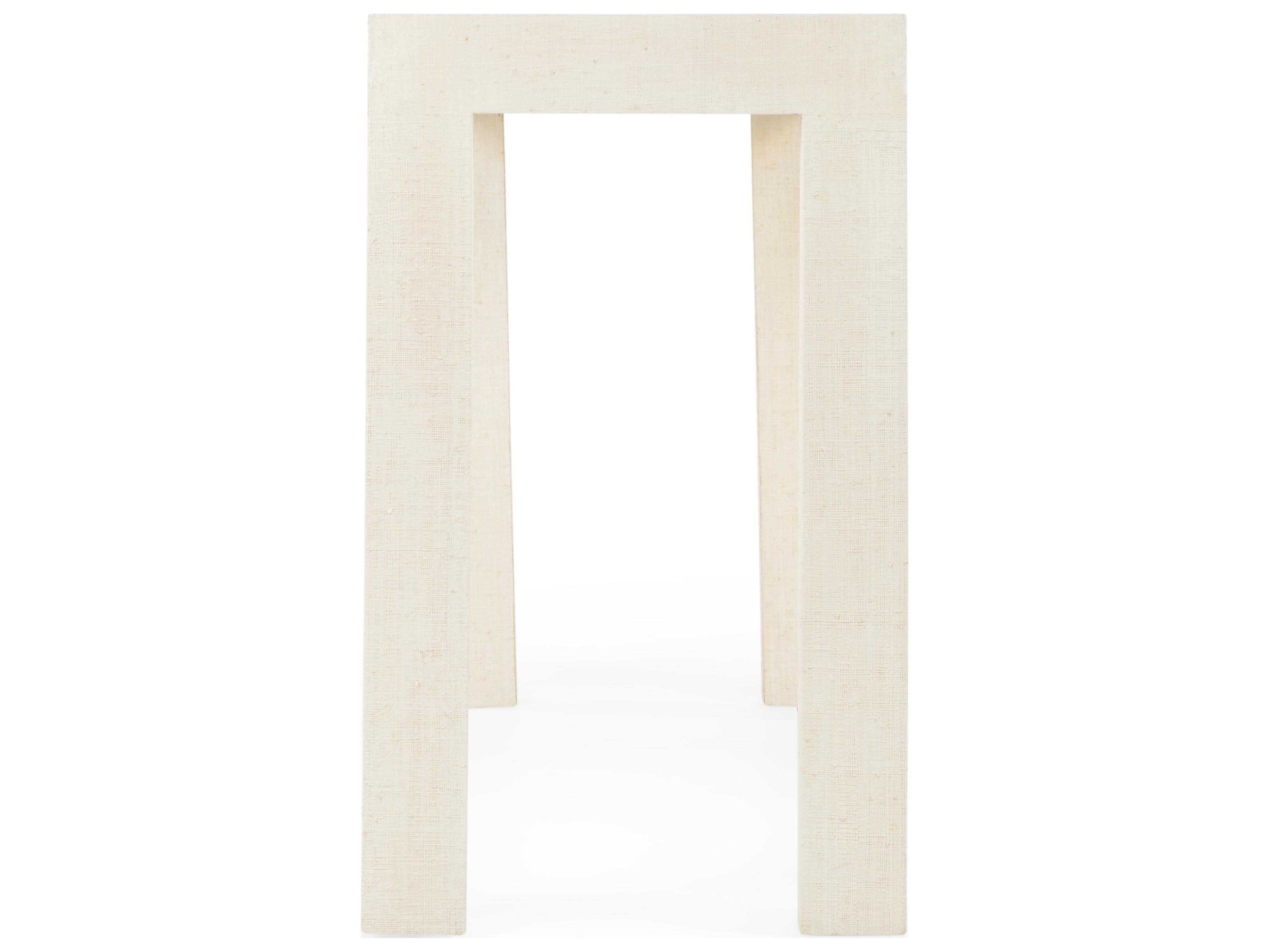 Chelsea House Jamie Merida Sanibel Rectangular Fabric Console Table - White